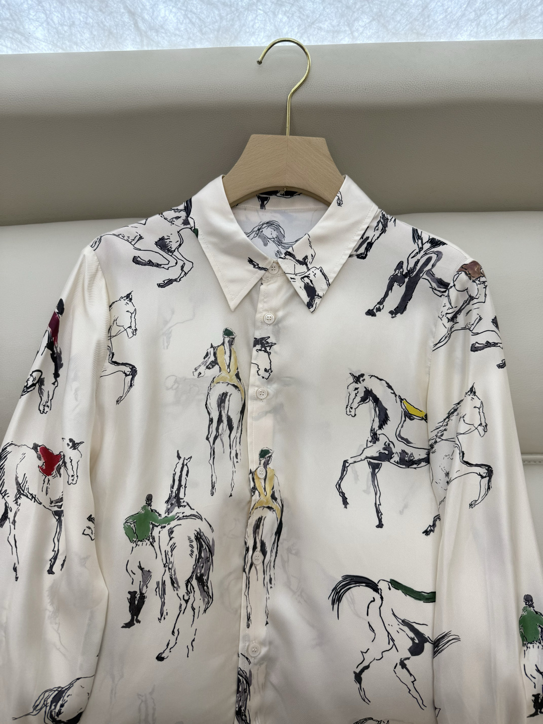 BS1019#新款衬衫💕LP 🌾100% 斜纹真丝印花长袖衬衫 36/38/40/42