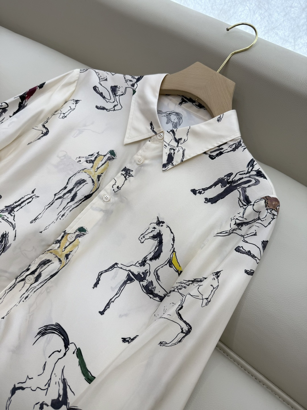 BS1019#新款衬衫💕LP 🌾100% 斜纹真丝印花长袖衬衫 36/38/40/42