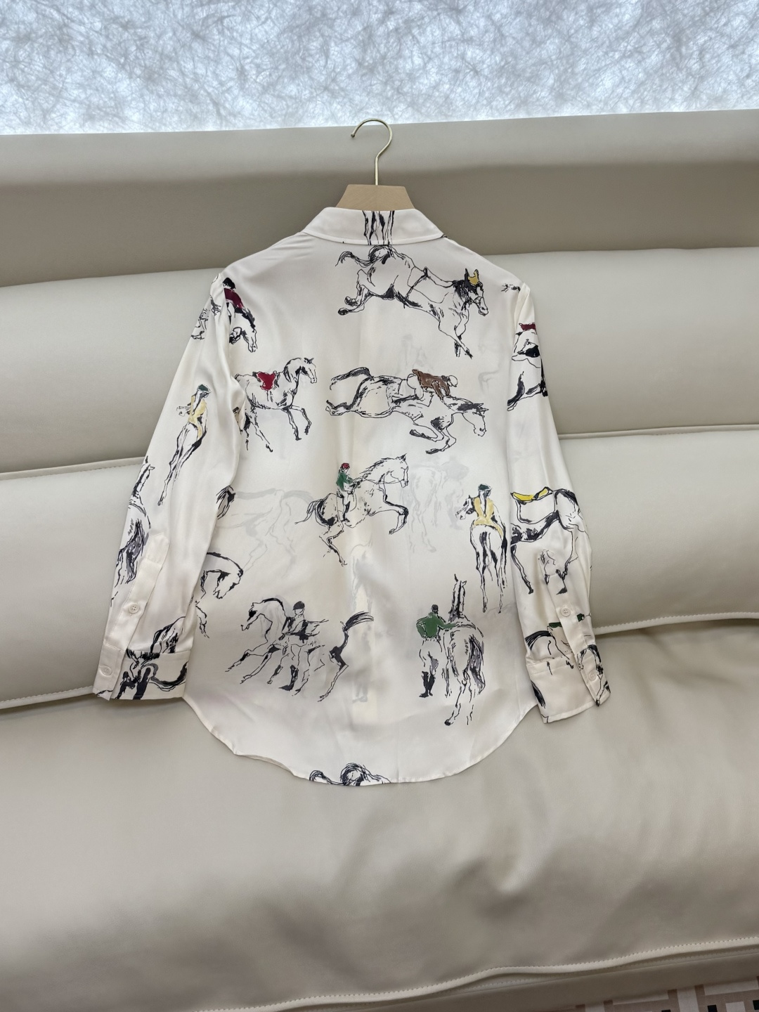 BS1019#新款衬衫💕LP 🌾100% 斜纹真丝印花长袖衬衫 36/38/40/42