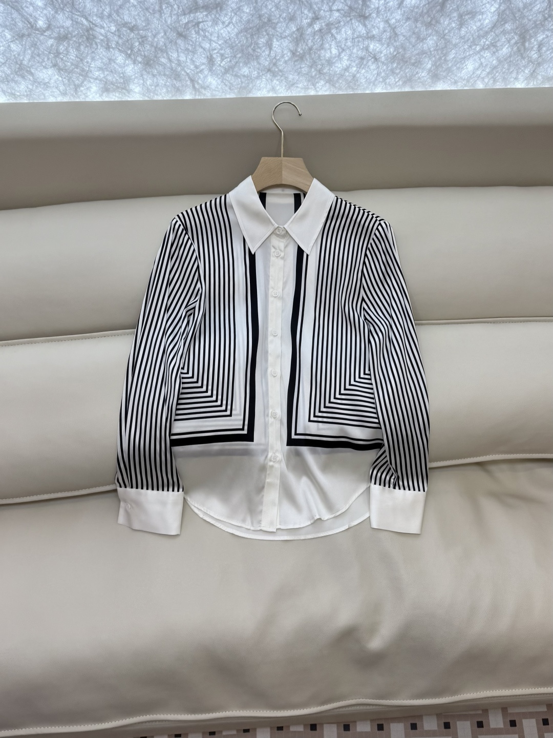 BS1003#新款衬衫💕Max 100% 真丝条纹定位 印花长袖衬衫 36/38/40/42