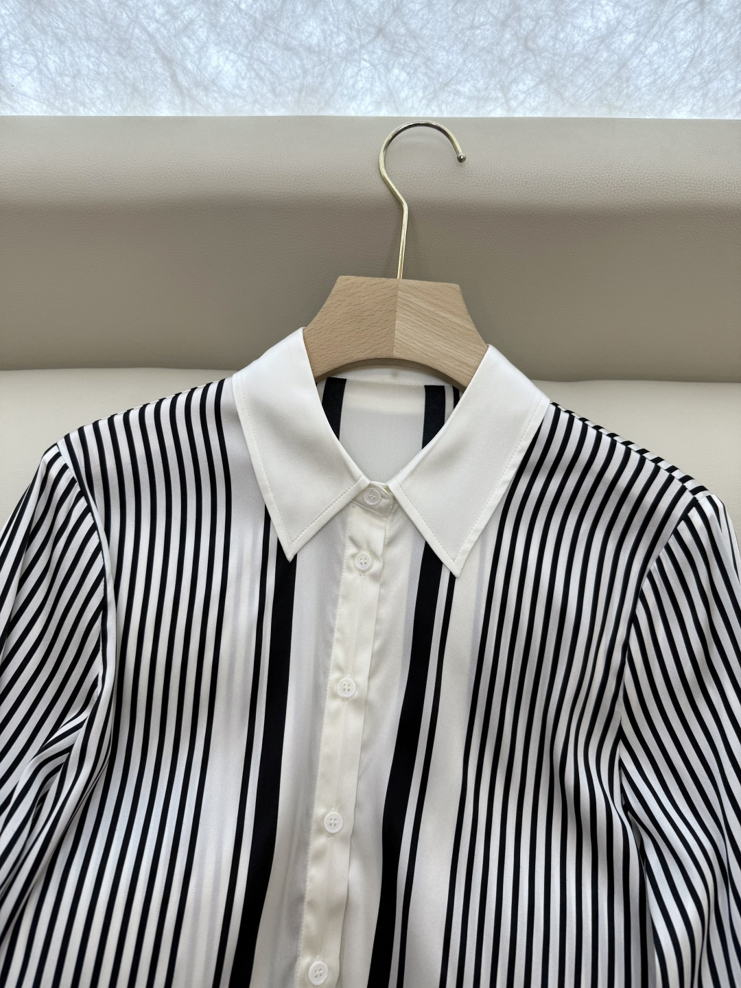 BS1003#新款衬衫💕Max 100% 真丝条纹定位 印花长袖衬衫 36/38/40/42