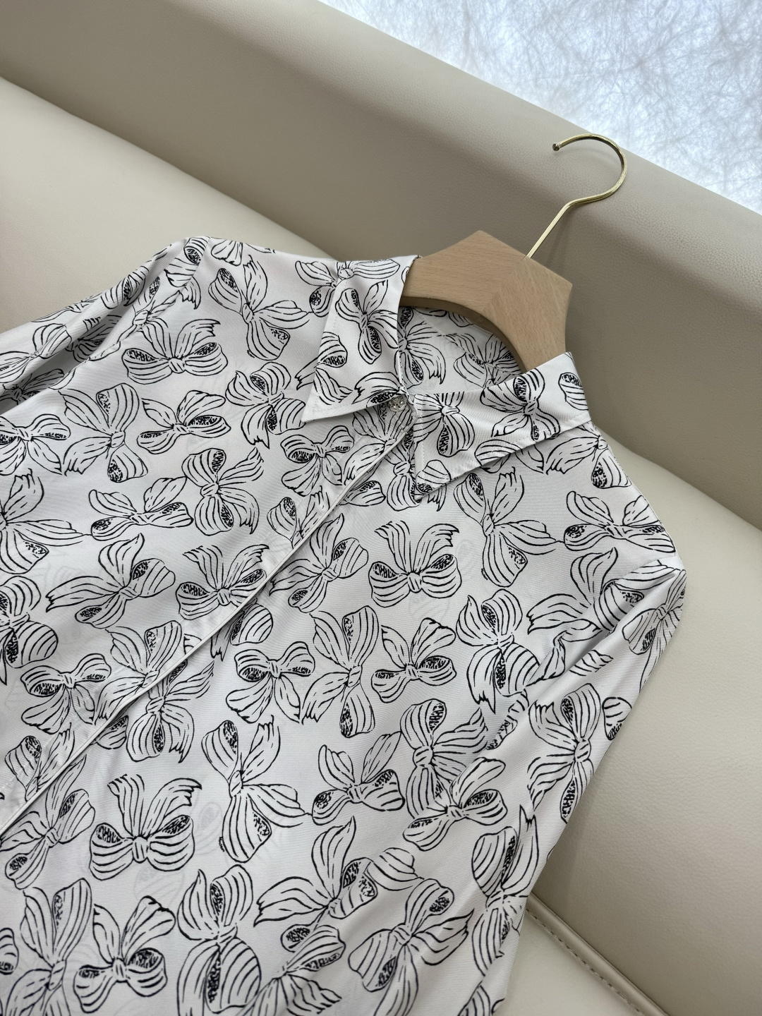 BS1006#新款衬衫💕Max 100% 真丝蝴蝶结 印花长袖衬衫 36/38/40/42