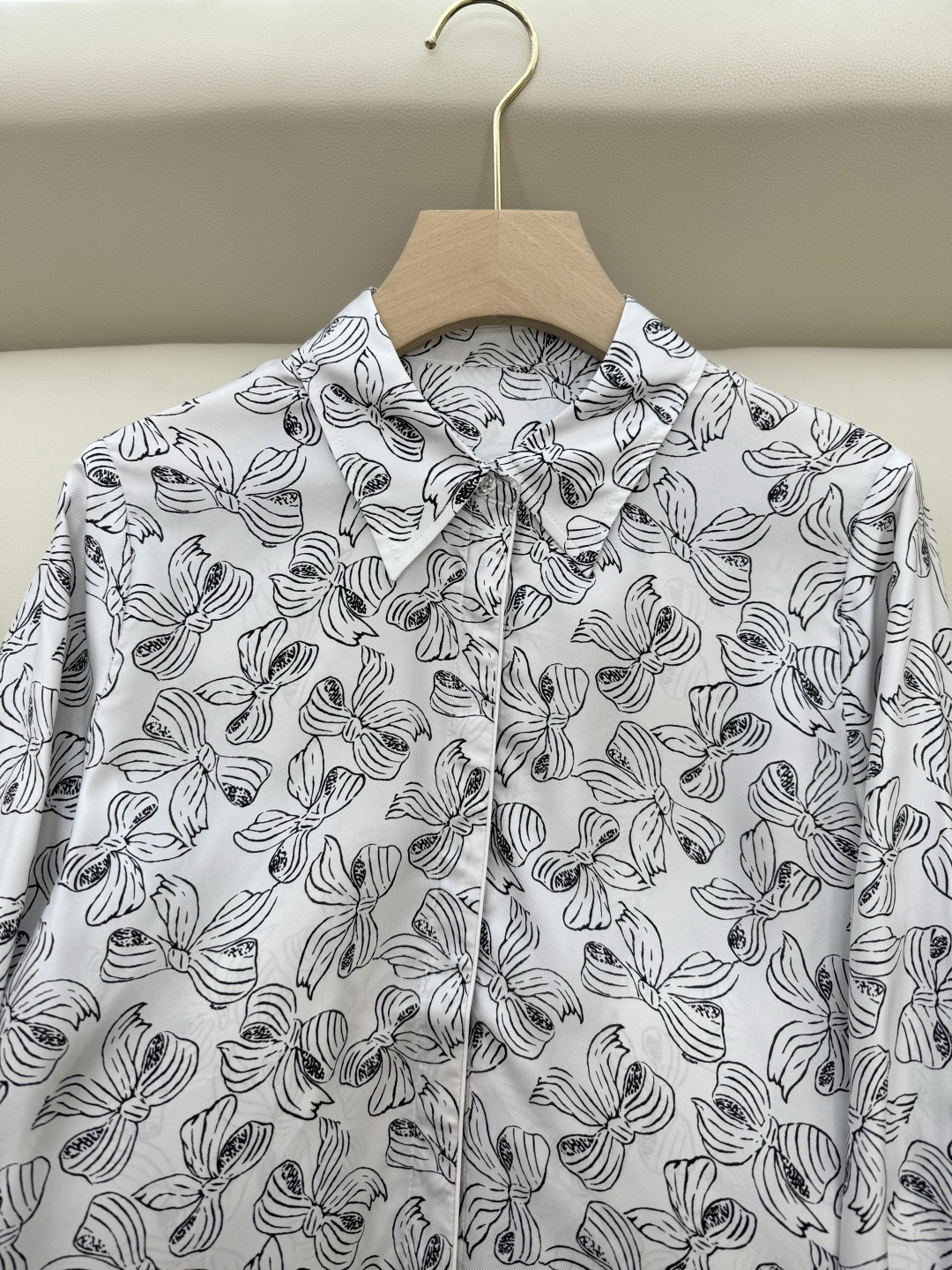 BS1006#新款衬衫💕Max 100% 真丝蝴蝶结 印花长袖衬衫 36/38/40/42