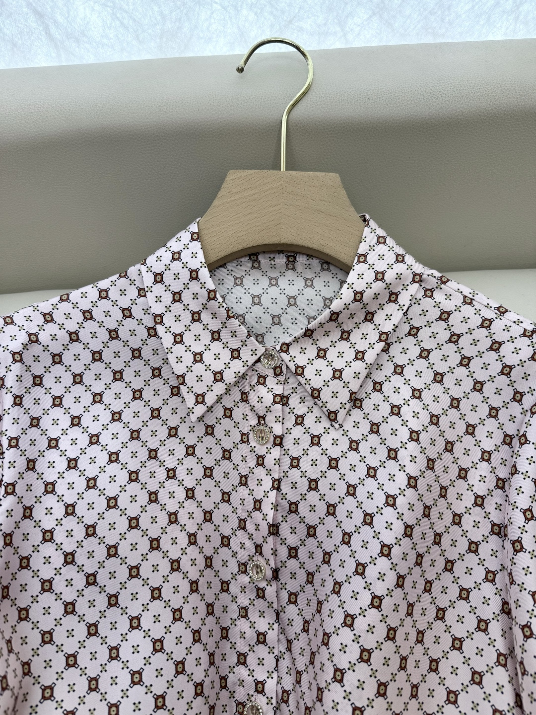 BS997#新款衬衫💕Max mara 几何图形 100% 斜纹真丝印花衬衫 36/38/40/42