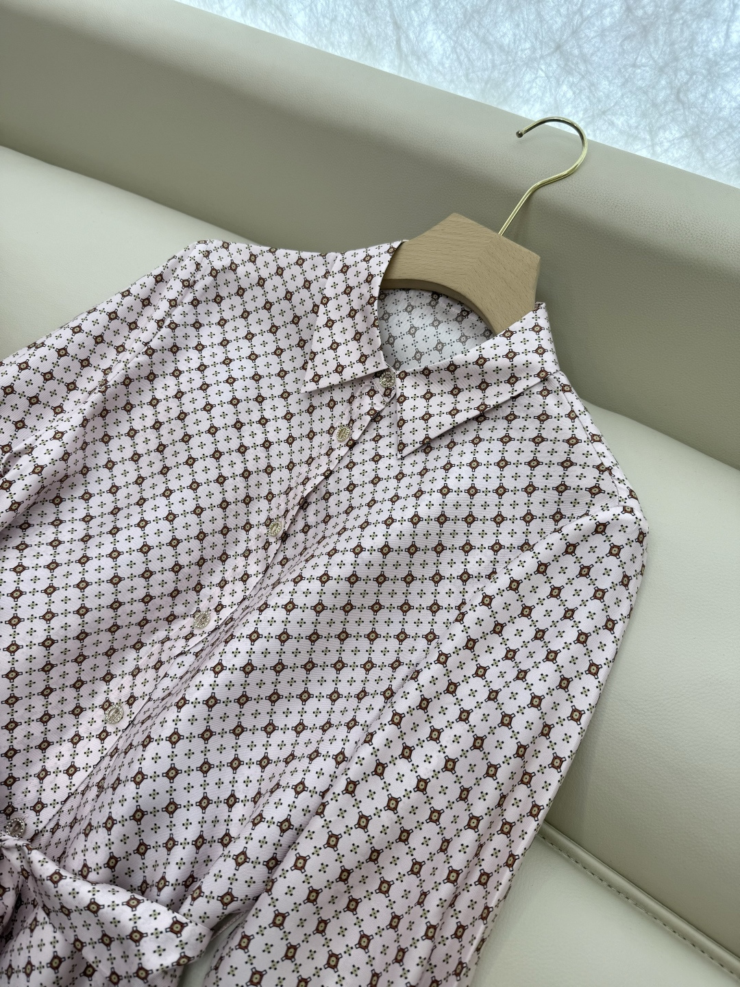 BS997#新款衬衫💕Max mara 几何图形 100% 斜纹真丝印花衬衫 36/38/40/42