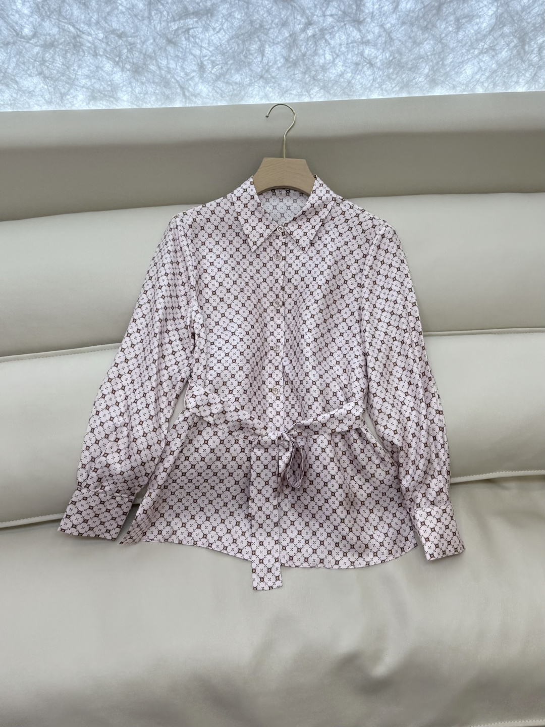 BS997#新款衬衫💕Max mara 几何图形 100% 斜纹真丝印花衬衫 36/38/40/42