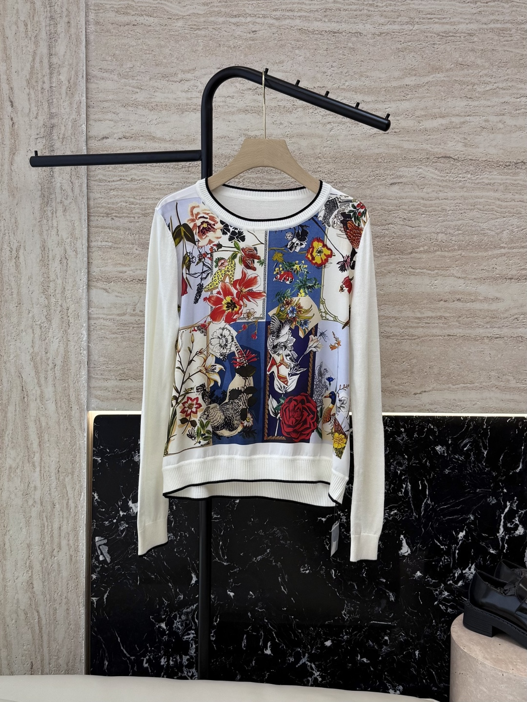 NO:545916,ZG037# New Silk Sweater H Home Hermes 92 Silk Positioning Printed Silk Sweater Long Sleeve MLXLXXL,,hermes,real silk,alexander wang19860909ZG037#新款真丝针织衫 H家 爱马仕 92真丝定位印花 拼绢针织衫 长袖 MLXLXXL,,hermes,real silk,alexander wang,Women's clothing