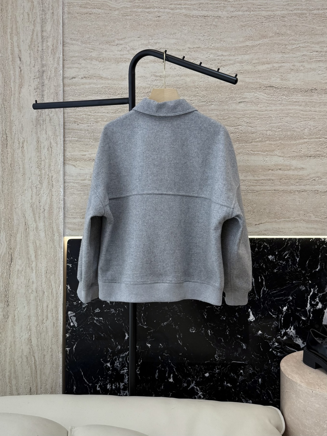 QD7929#新款外套💕BC 100% 羊毛 拉链款 羊毛外套 灰色 36-42