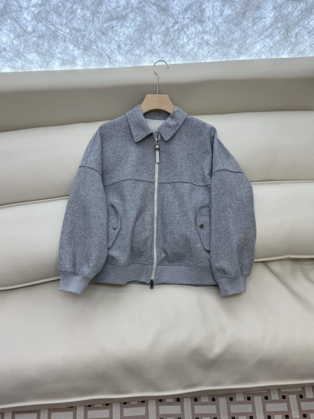 QD7929#新款外套💕BC 100% 羊毛 拉链款 羊毛外套 灰色 36-42