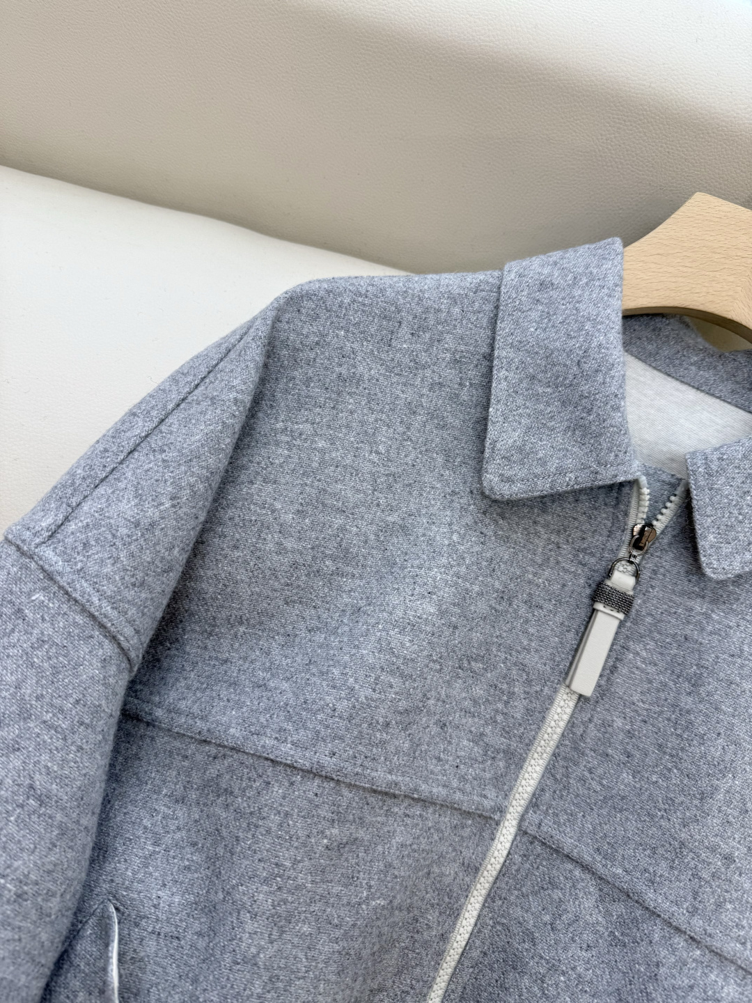 QD7929#新款外套💕BC 100% 羊毛 拉链款 羊毛外套 灰色 36-42