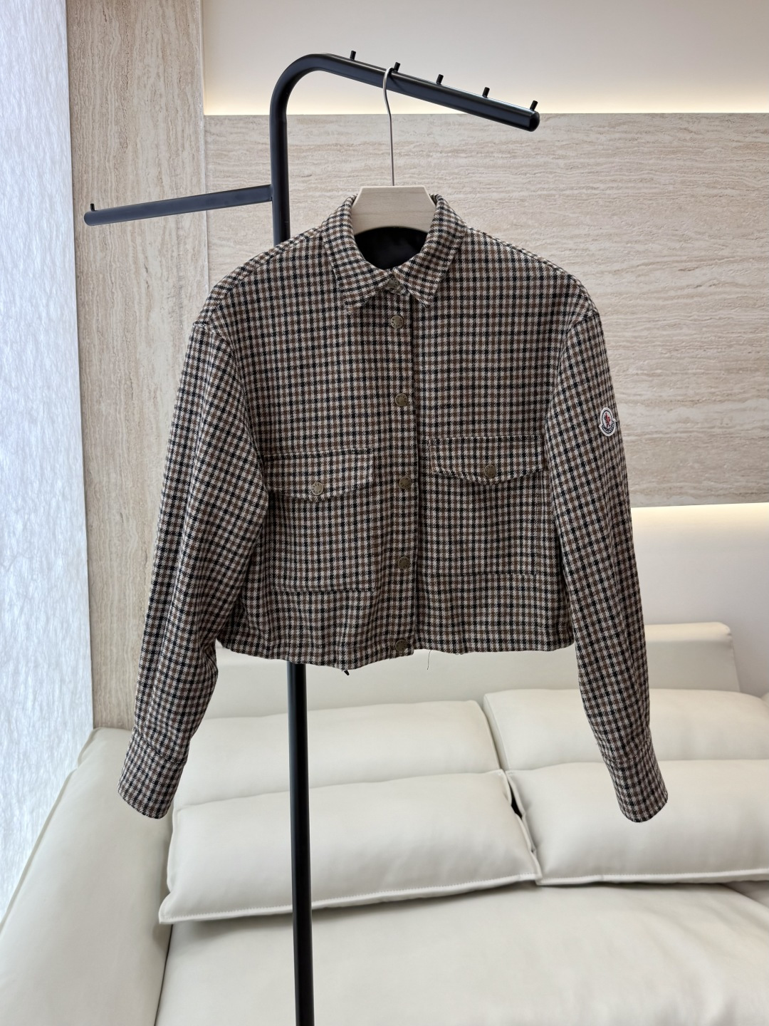 NO:568674,LK002# New Jacket P Mon Mouth 50 Wool Plaid Long Sleeve Jacket Size 1-2-3,,Moncler,jackets & coats,alexander wang19860909LK002#新款外套P Mon 蒙口 50 羊毛 格纹 长袖外套 1-2-3码,,Moncler,jackets & coats,alexander wang,Women's clothing