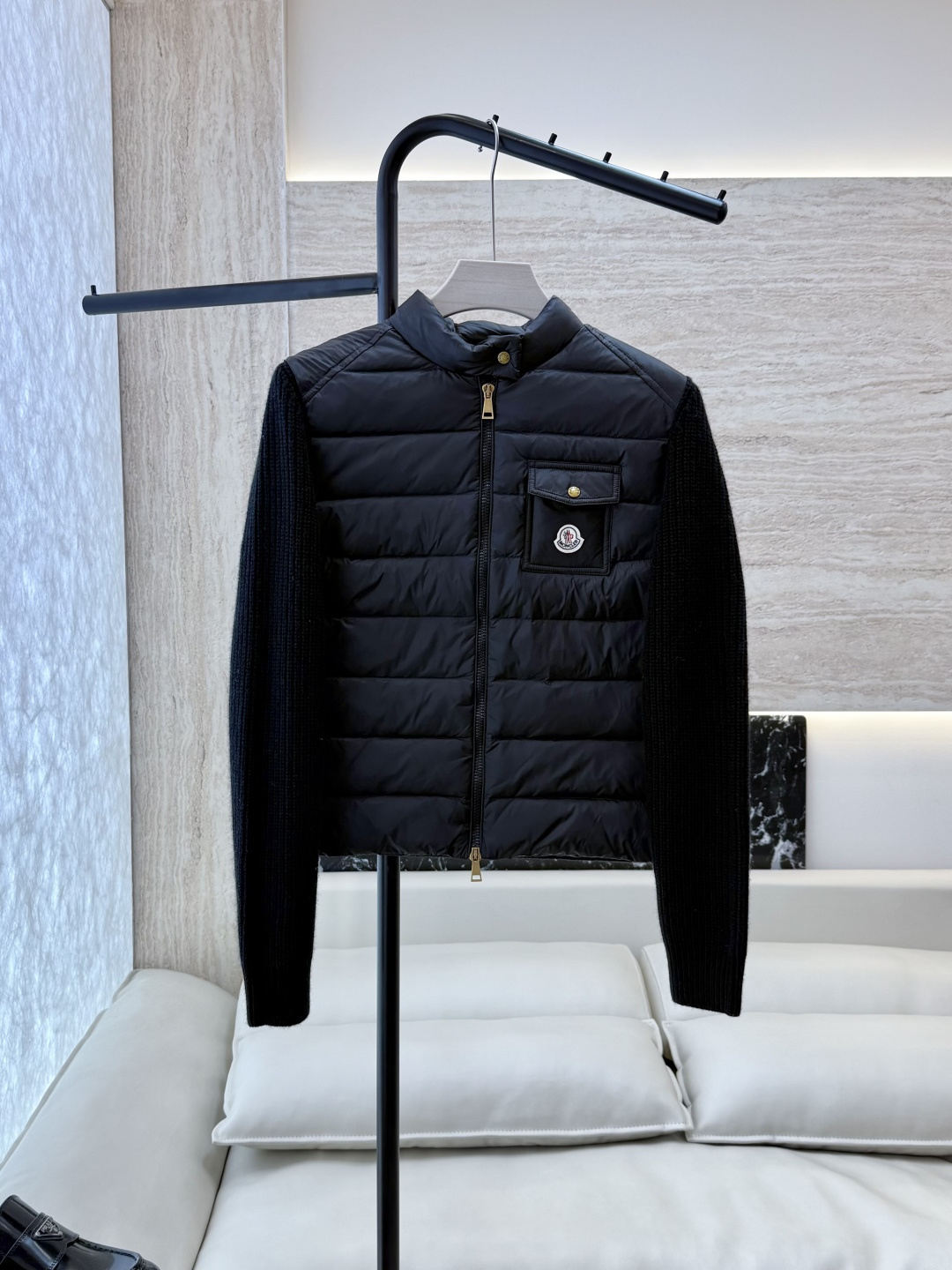 M421#新款羽绒服‼️清版1S Mon 蒙口 顶级版‼️90% 白鹅绒 拼接100% 羊毛针织袖 薄羽