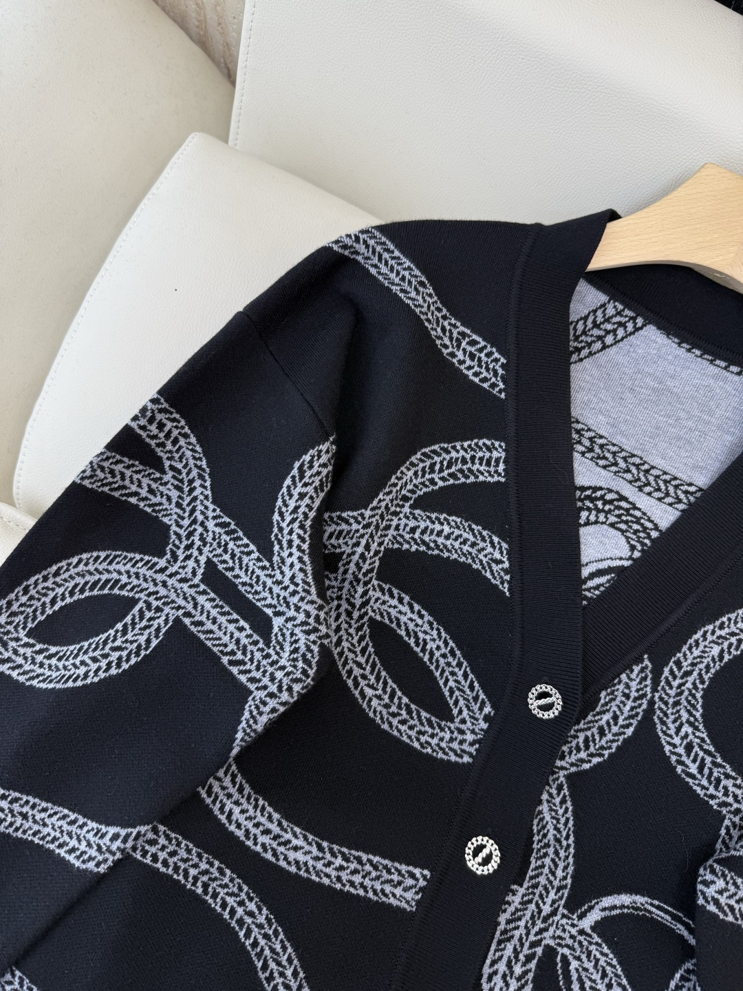 H32590#新款羊毛针织💕H家 爱马仕 20% 羊毛 开衫外套 羊毛针织衫 黑色 红色 S-XL