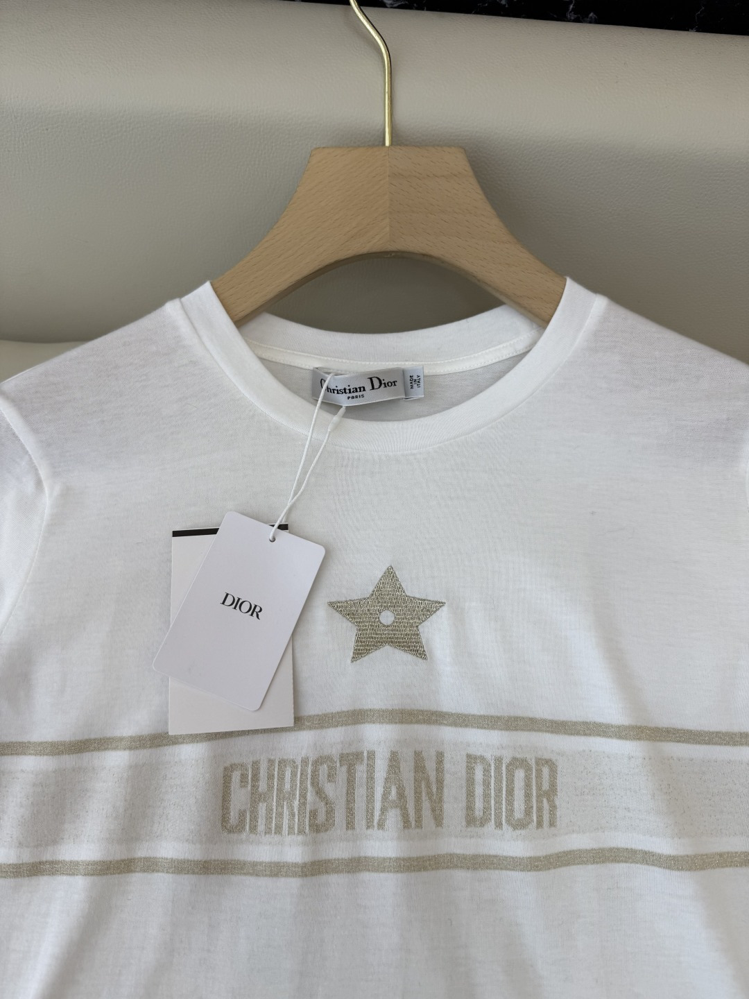 QG0124#新款长袖T恤‼️Dior 经典款 字母印花/五角星印花 短袖T恤 两色 SML