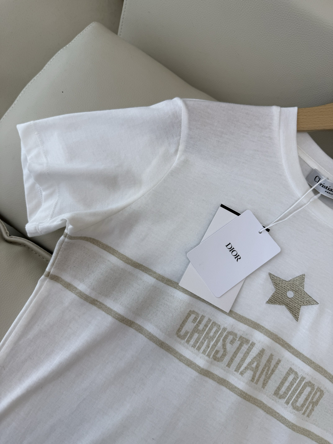 QG0124#新款长袖T恤‼️Dior 经典款 字母印花/五角星印花 短袖T恤 两色 SML