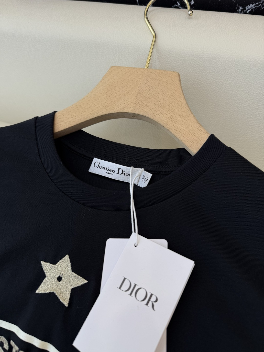 QG0124#新款长袖T恤‼️Dior 经典款 字母印花/五角星印花 短袖T恤 两色 SML