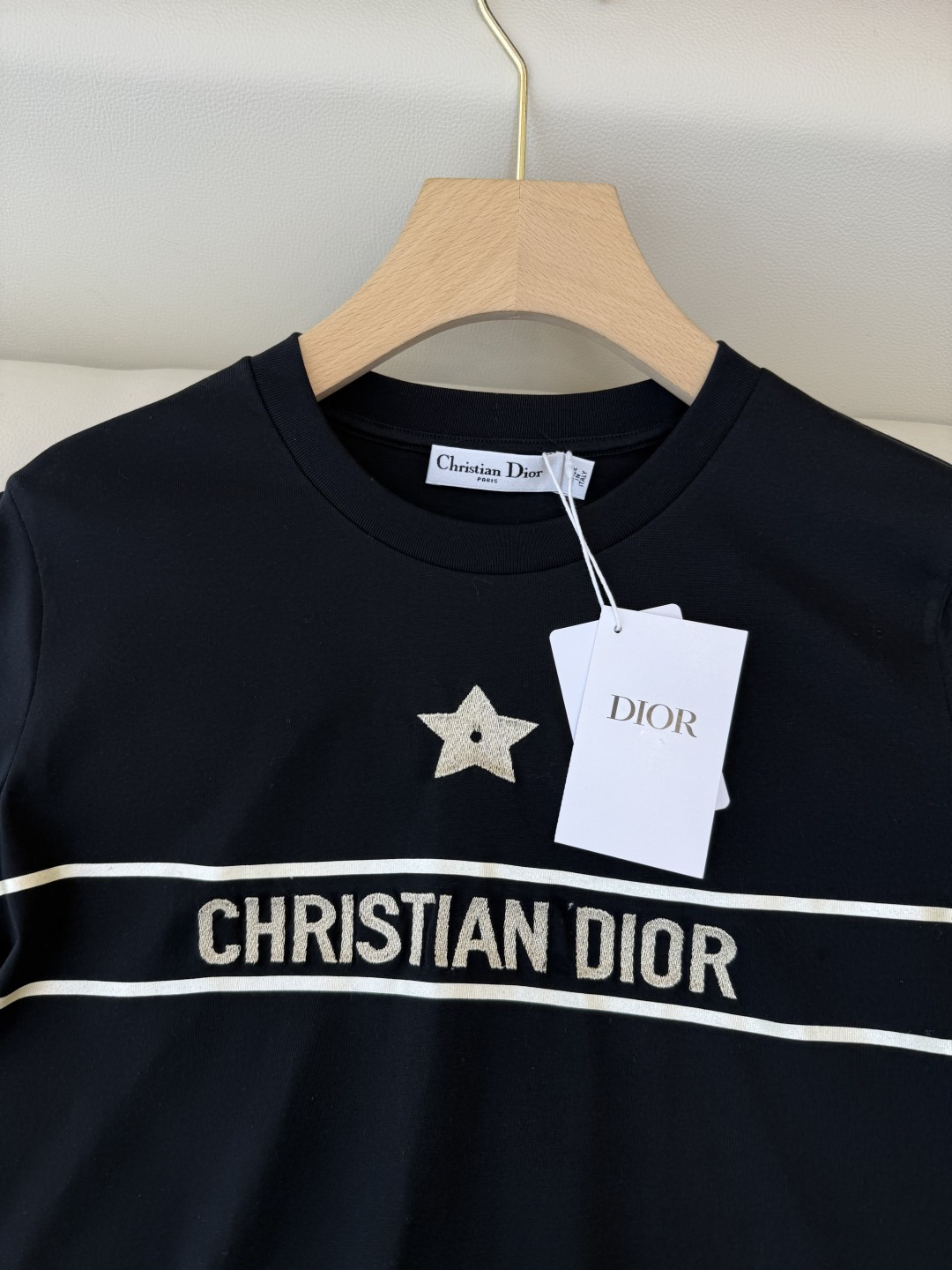 QG0124#新款长袖T恤‼️Dior 经典款 字母印花/五角星印花 短袖T恤 两色 SML