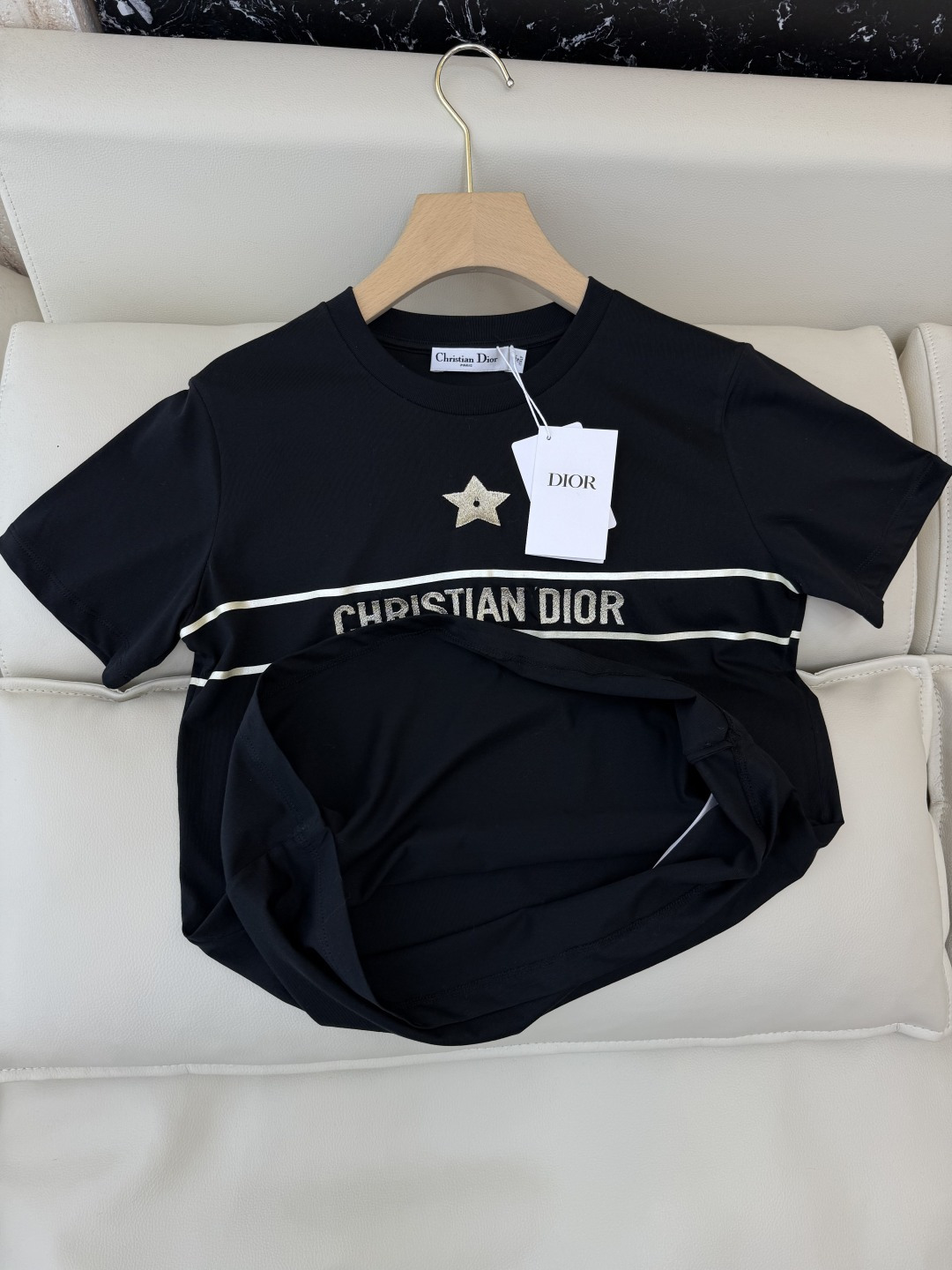 QG0124#新款长袖T恤‼️Dior 经典款 字母印花/五角星印花 短袖T恤 两色 SML