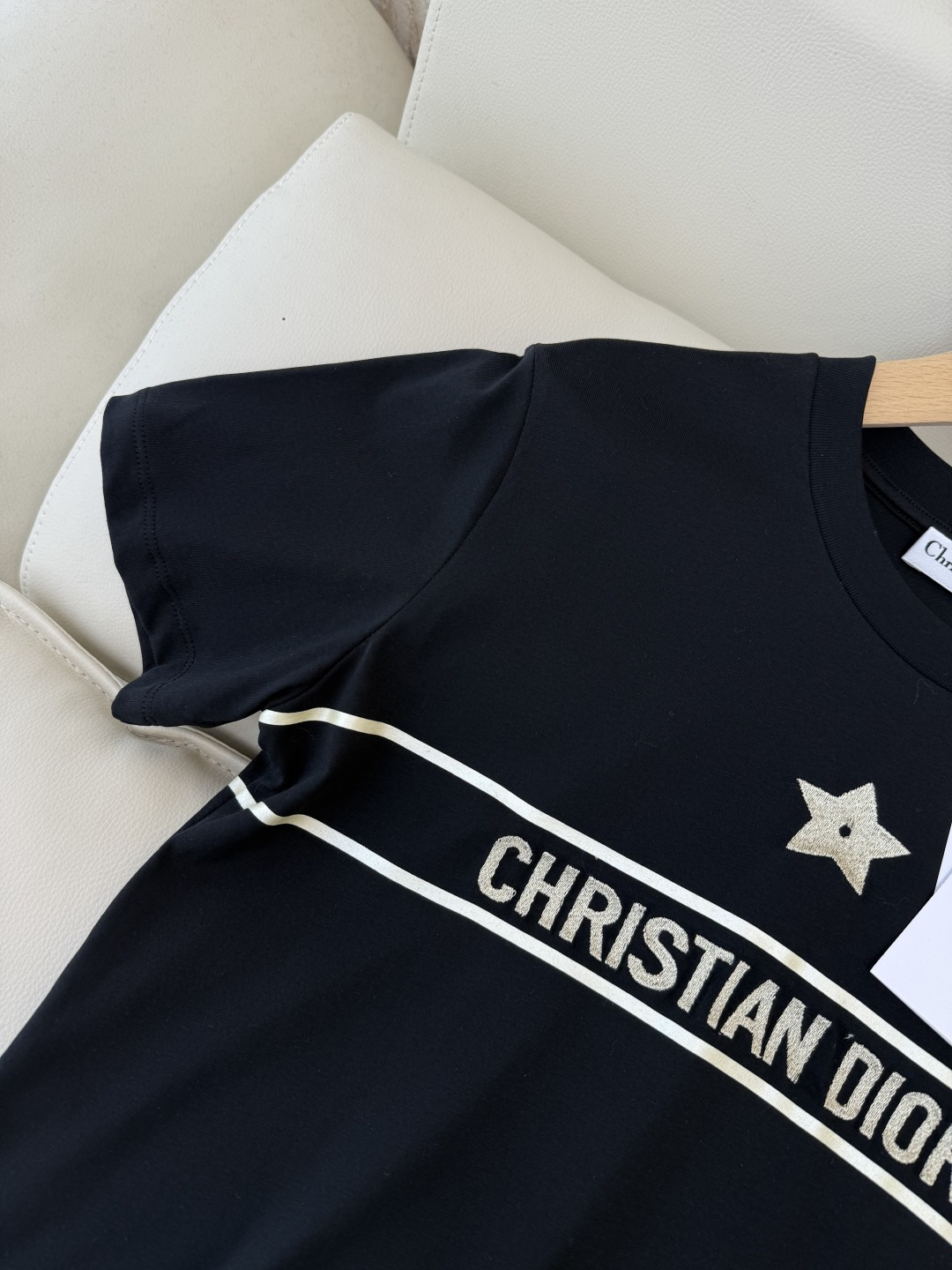 QG0124#新款长袖T恤‼️Dior 经典款 字母印花/五角星印花 短袖T恤 两色 SML