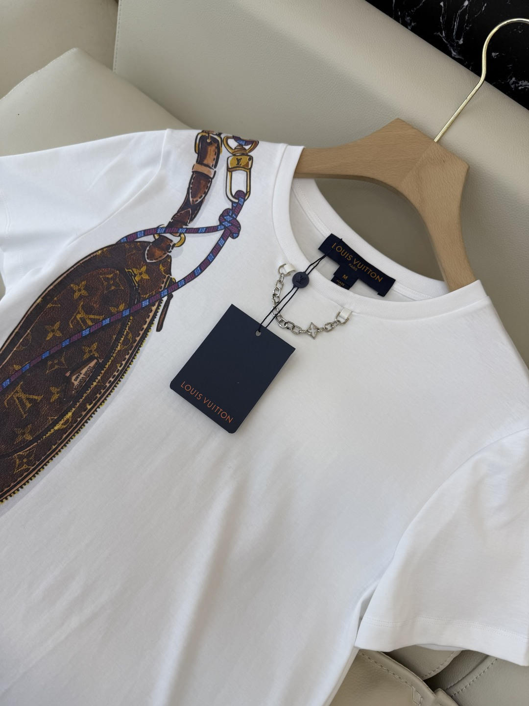 QG0127#新款长袖T恤‼️LV 经典老花字母包包印花 短袖T恤 SML