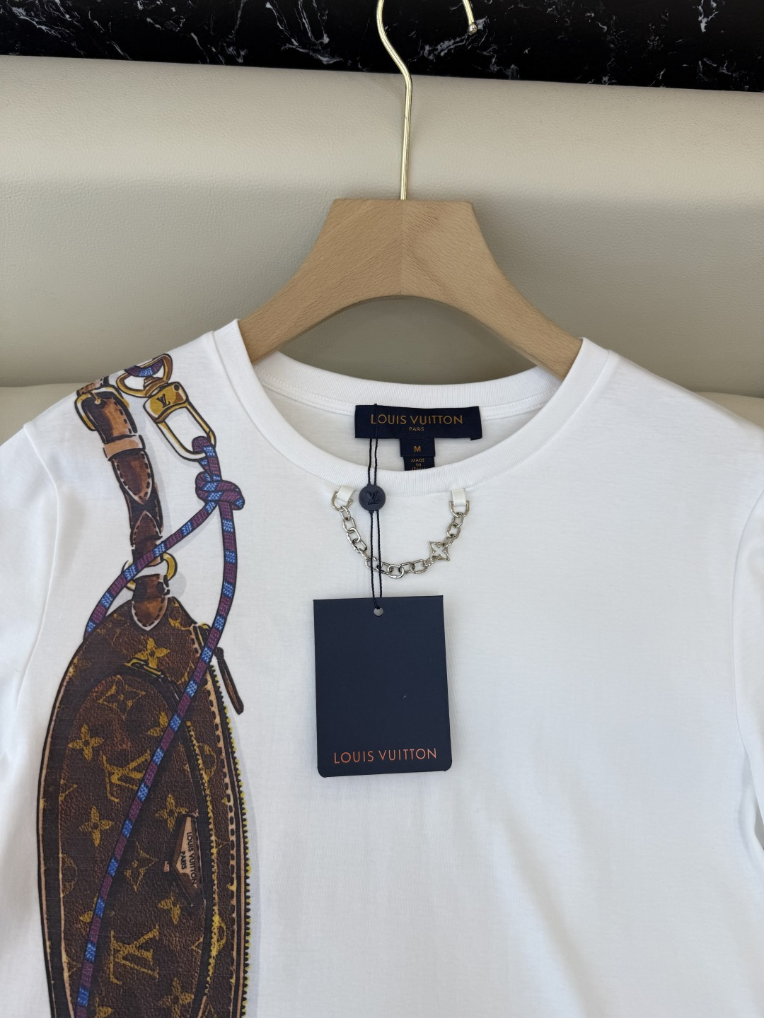 QG0127#新款长袖T恤‼️LV 经典老花字母包包印花 短袖T恤 SML