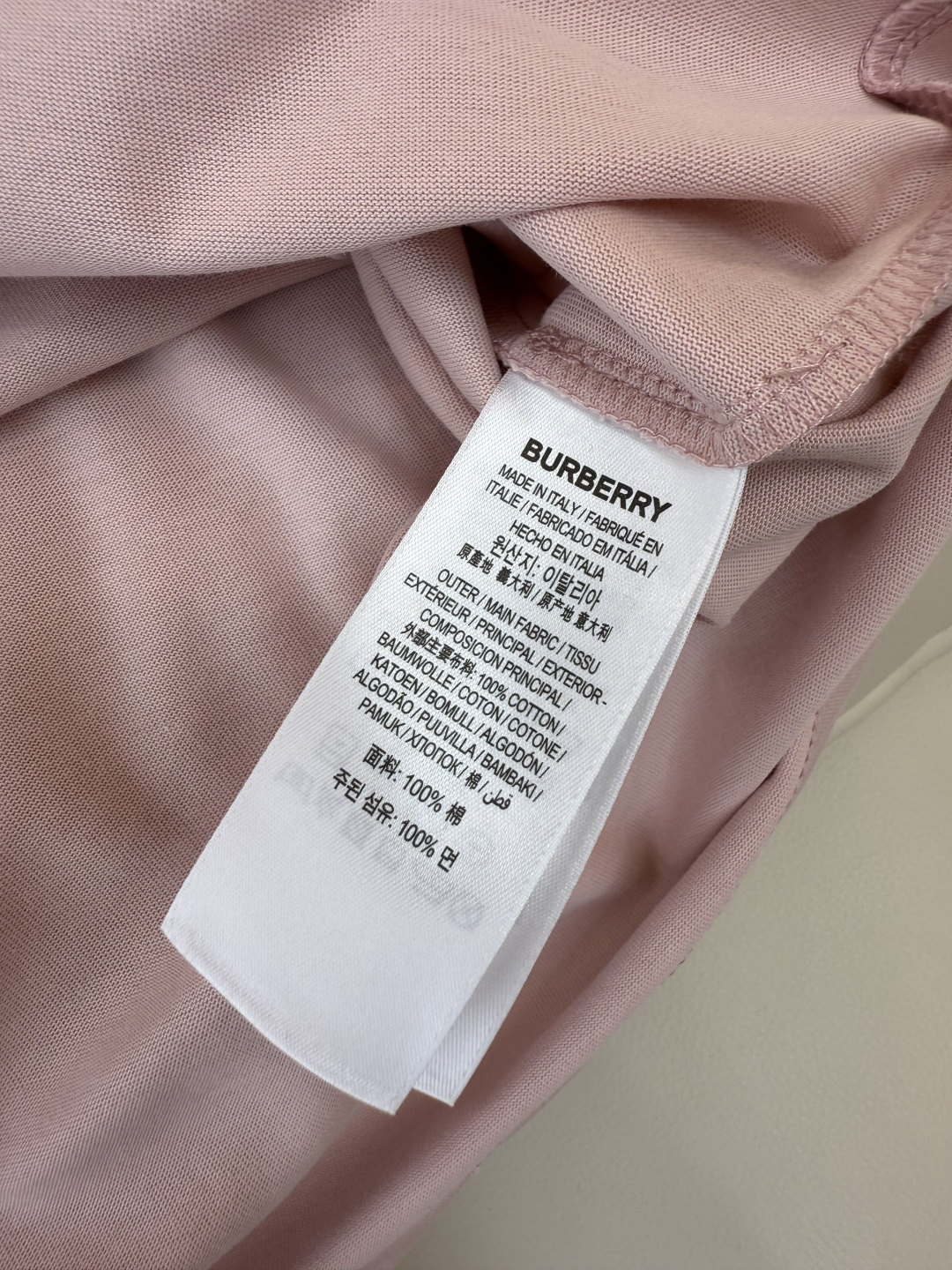 QG0128#新款长袖T恤‼️Bur 战马印花 经典款短袖T恤 白色 黑色 粉色 SML