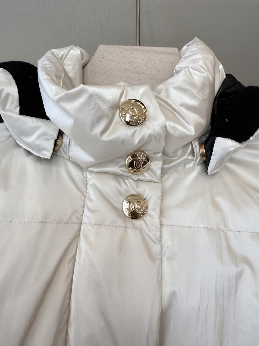 QGL036#新款羽绒服💕Chanel Coco 钉珠 羊绒拼接 羽绒服 黑色 白色 36/38/40