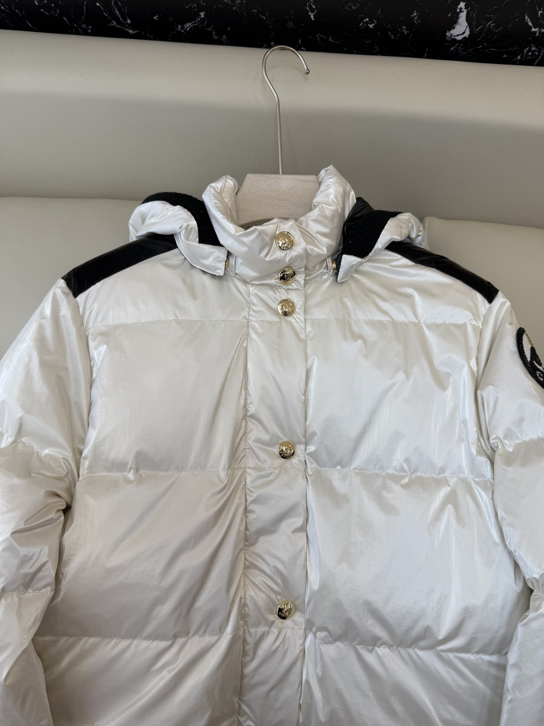 QGL036#新款羽绒服💕Chanel Coco 钉珠 羊绒拼接 羽绒服 黑色 白色 36/38/40