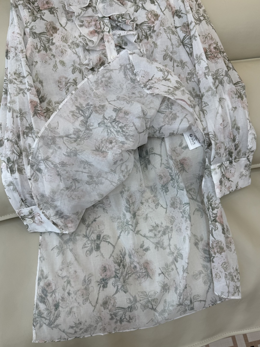 BS1052#新款上衣。Dior 新款花卉长衬衫100%棉 36-42 码
