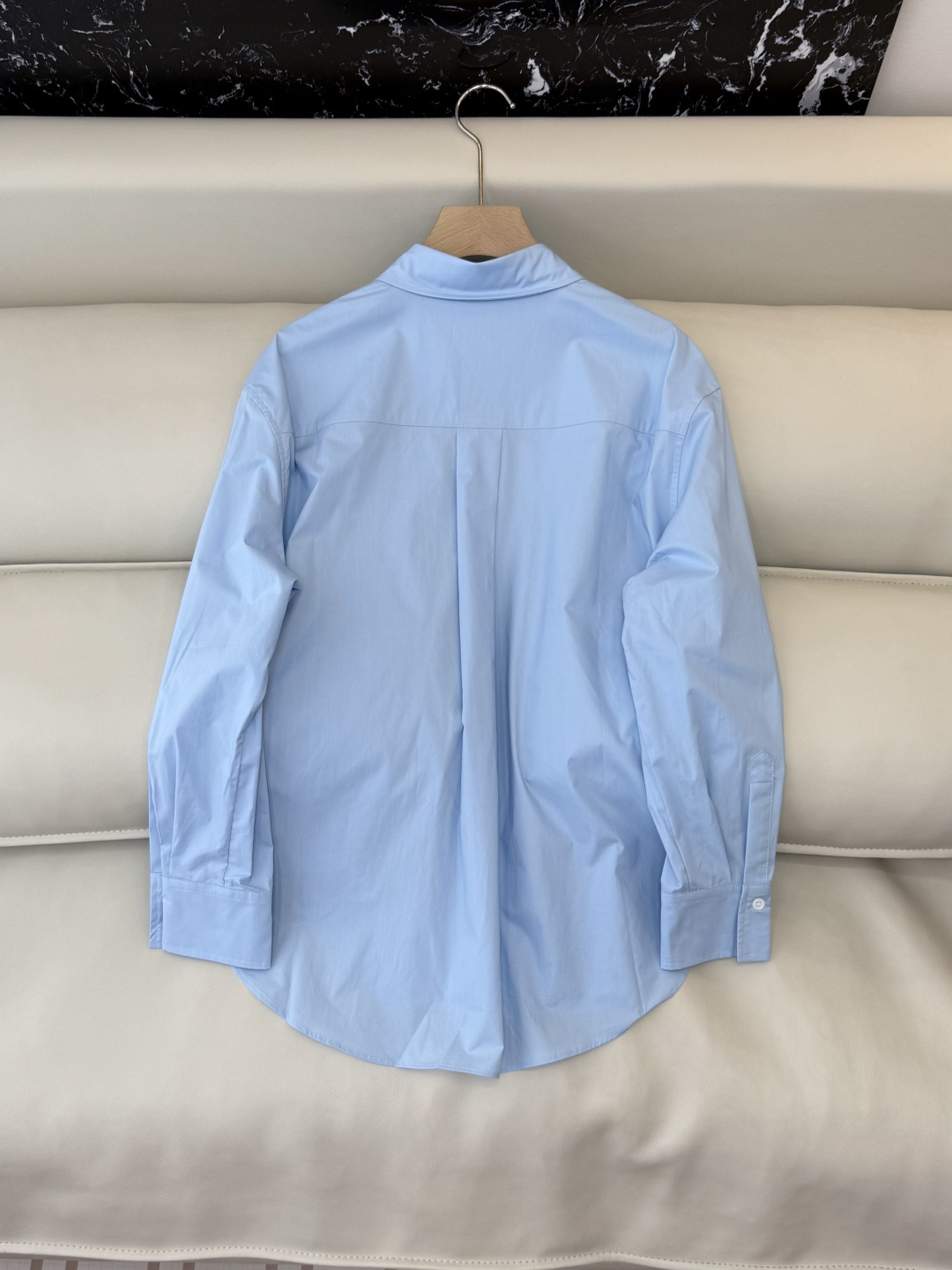 BS1021#新款衬衫💕BC 链条装饰 长袖棉料衬衫 蓝色 白色 36-42