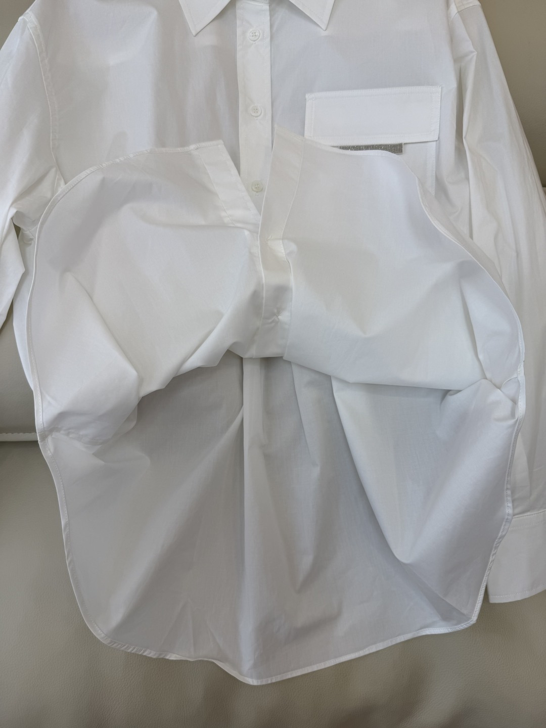 BS1021#新款衬衫💕BC 链条装饰 长袖棉料衬衫 蓝色 白色 36-42