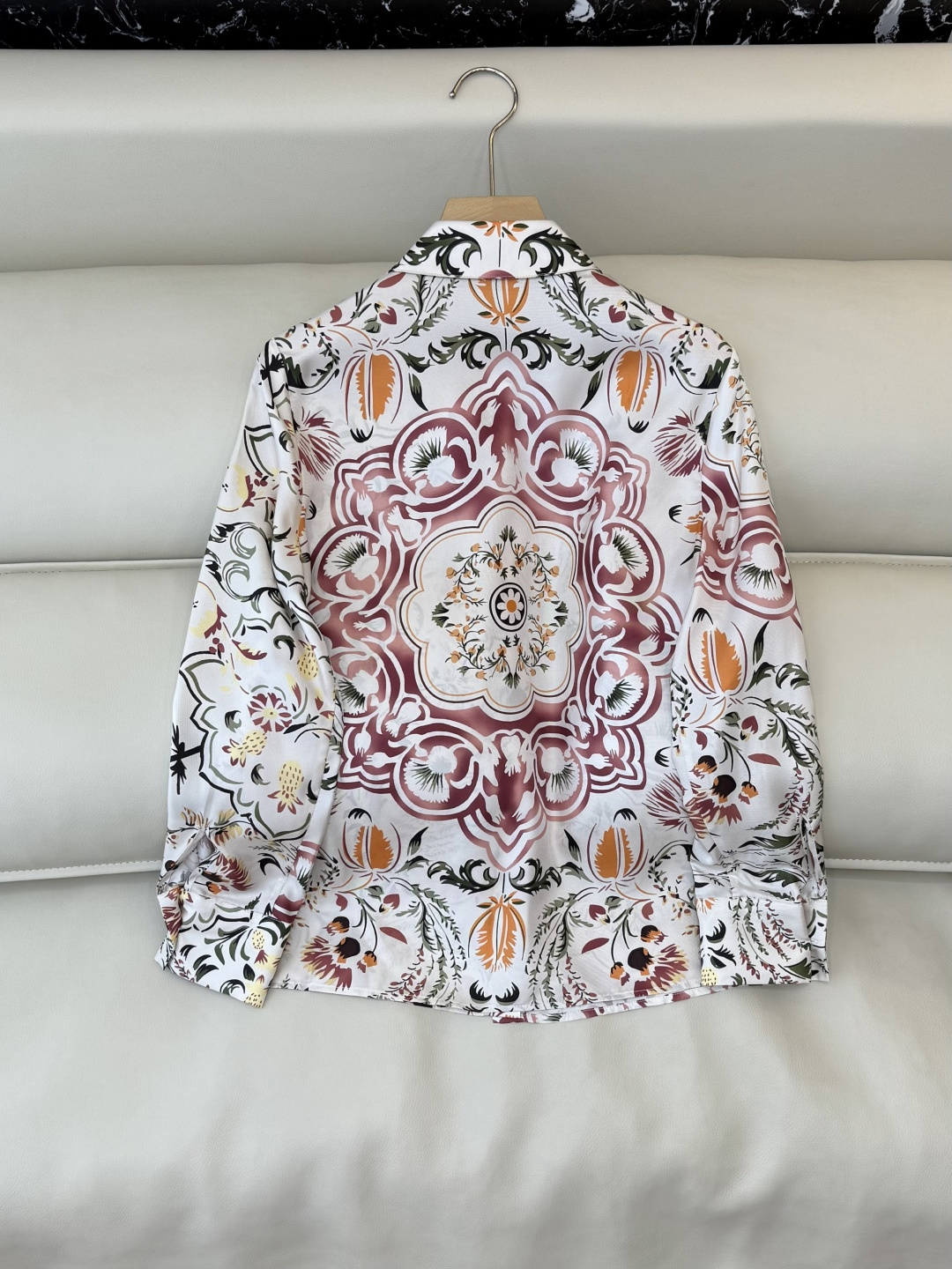 BS1043#新款衬衫💕LP 顶级版 100% 真丝印花 斜纹真丝 长袖衬衫36-42