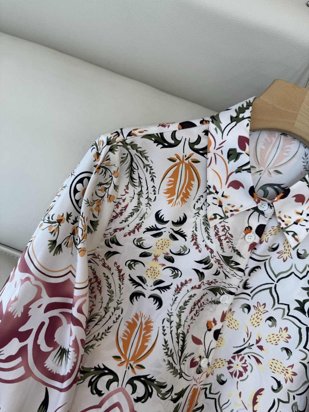 BS1043#新款衬衫💕LP 顶级版 100% 真丝印花 斜纹真丝 长袖衬衫36-42