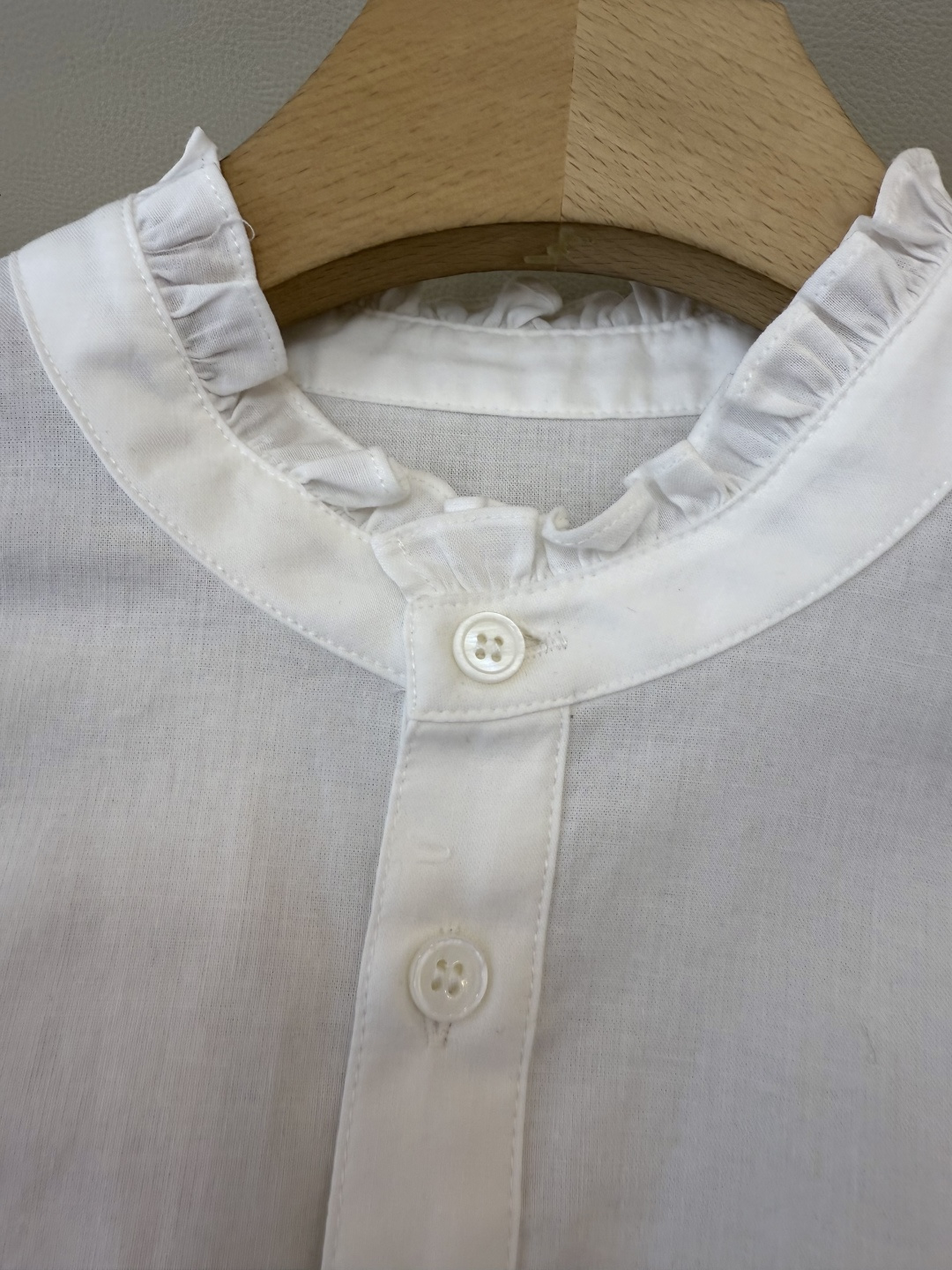 BS1030#新款衬衫💕celine 蕾丝花边长袖棉衬衫 白色 SMLXL