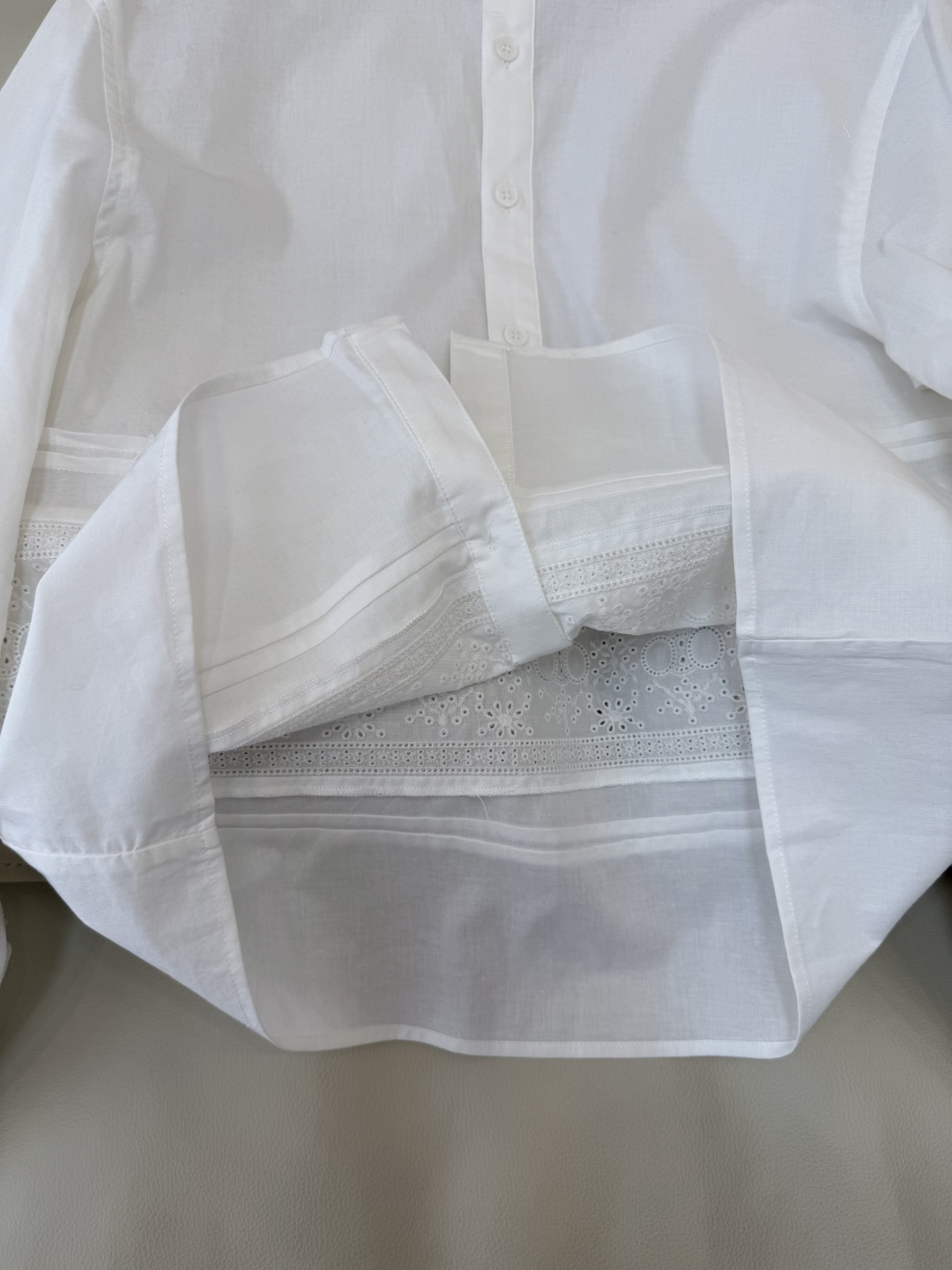 BS1030#新款衬衫💕celine 蕾丝花边长袖棉衬衫 白色 SMLXL