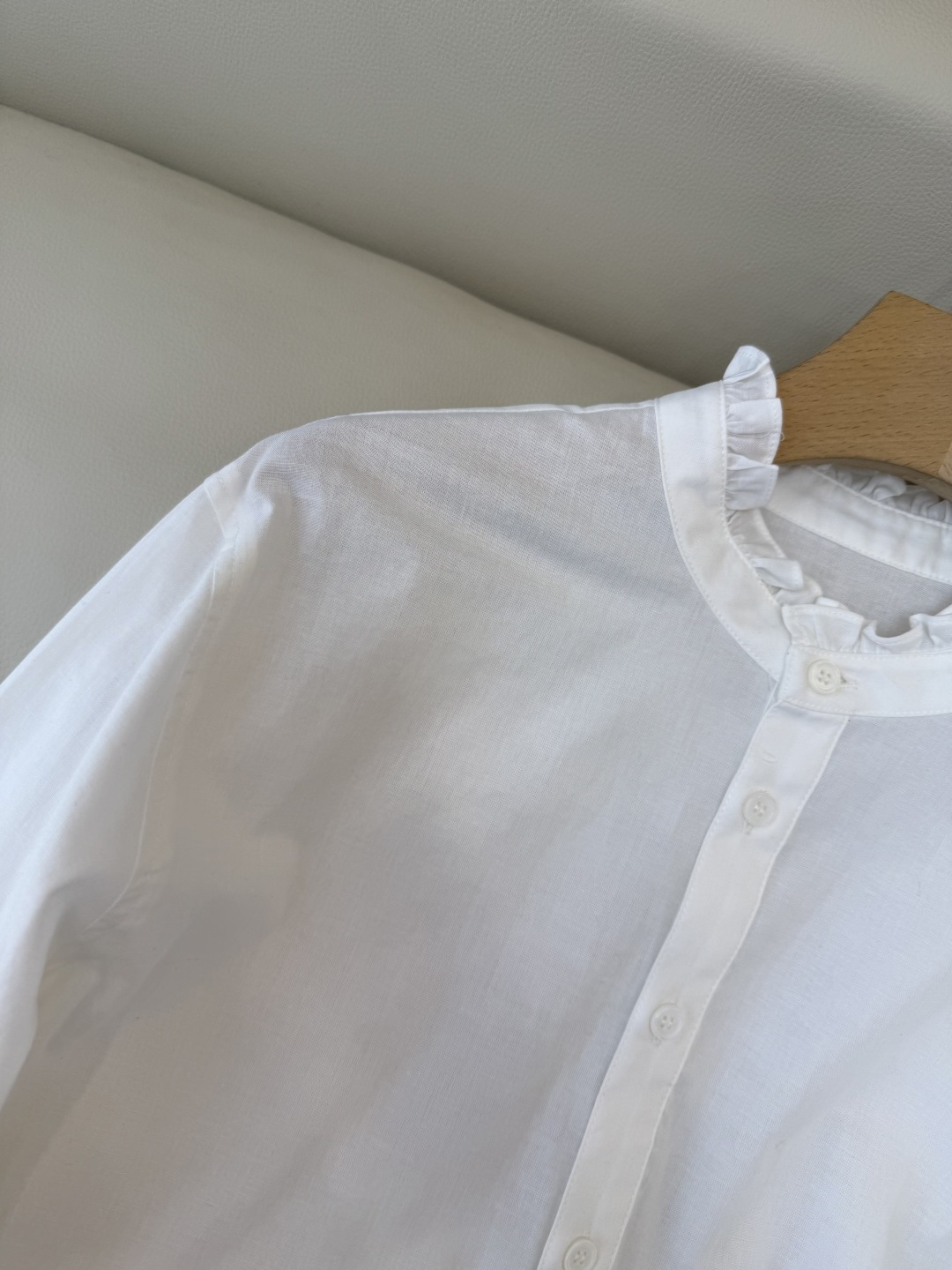 BS1030#新款衬衫💕celine 蕾丝花边长袖棉衬衫 白色 SMLXL