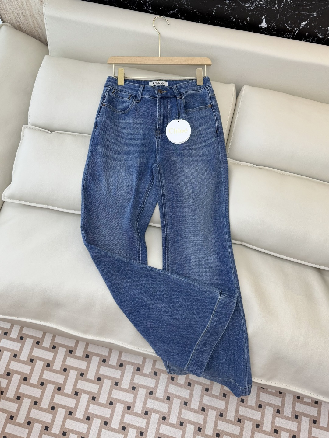 CK033#牛仔裤新款💕Chloe 微喇 弹力棉 牛仔裤 S-XL