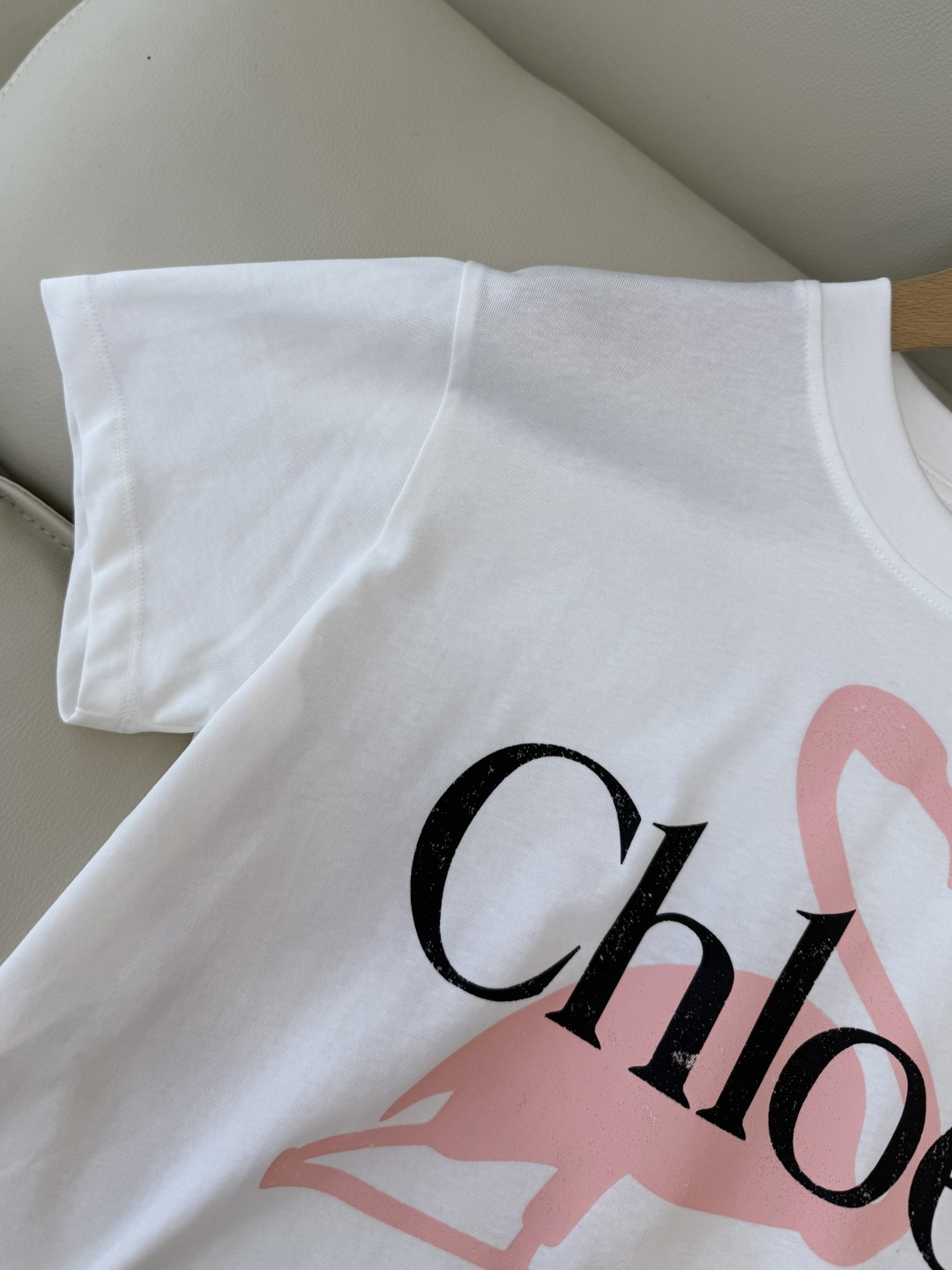 CK036#新款T恤💕Chloe 最新爆款 火烈鸟🦩印花字母logo 短袖T恤 两色 SML