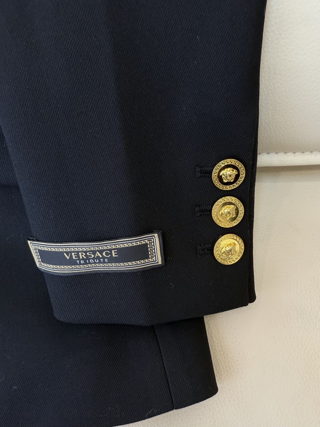 XZ0135#新款套装🌾VERSACE 范思哲 30%羊毛西装外套➕长裤套装 黑色 S-XL