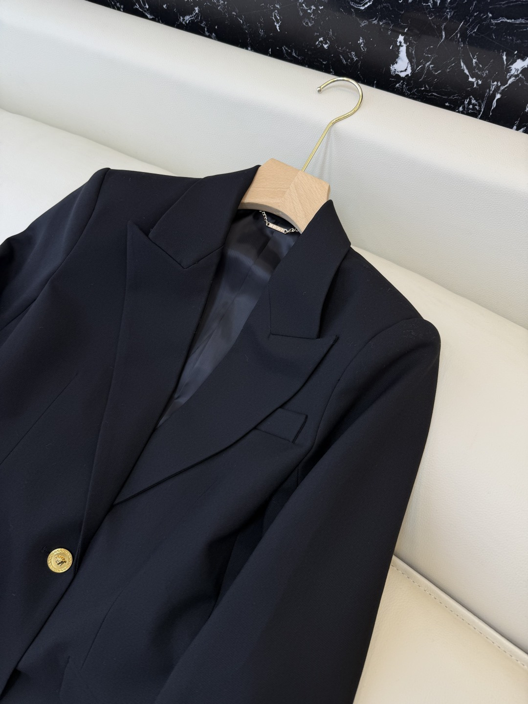 XZ0135#新款套装🌾VERSACE 范思哲 30%羊毛西装外套➕长裤套装 黑色 S-XL