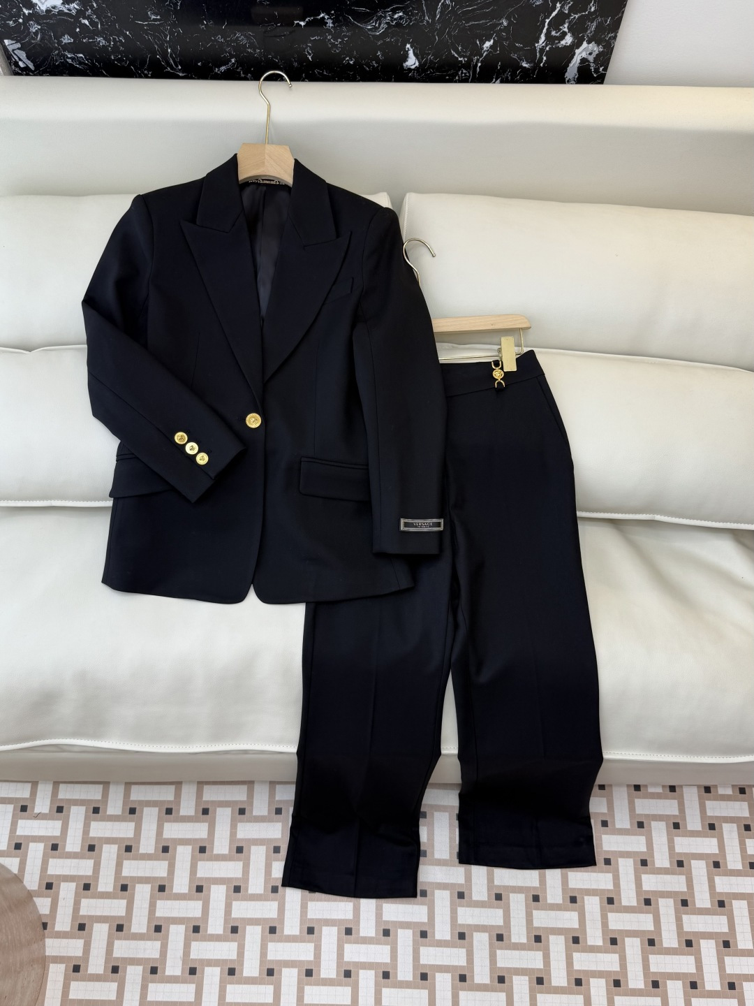 NO:658126,XZ0135#New Suit P VERSACE Versace 30 Wool Blazer Pants Suit Black S-XL,,versace,versace,jackets & coats,business suit,alexander wang19860909XZ0135#新款套装P VERSACE 范思哲 30羊毛西装外套长裤套装 黑色 S-XL,,versace,versace,jackets & coats,business suit,alexander wang,Women's clothing