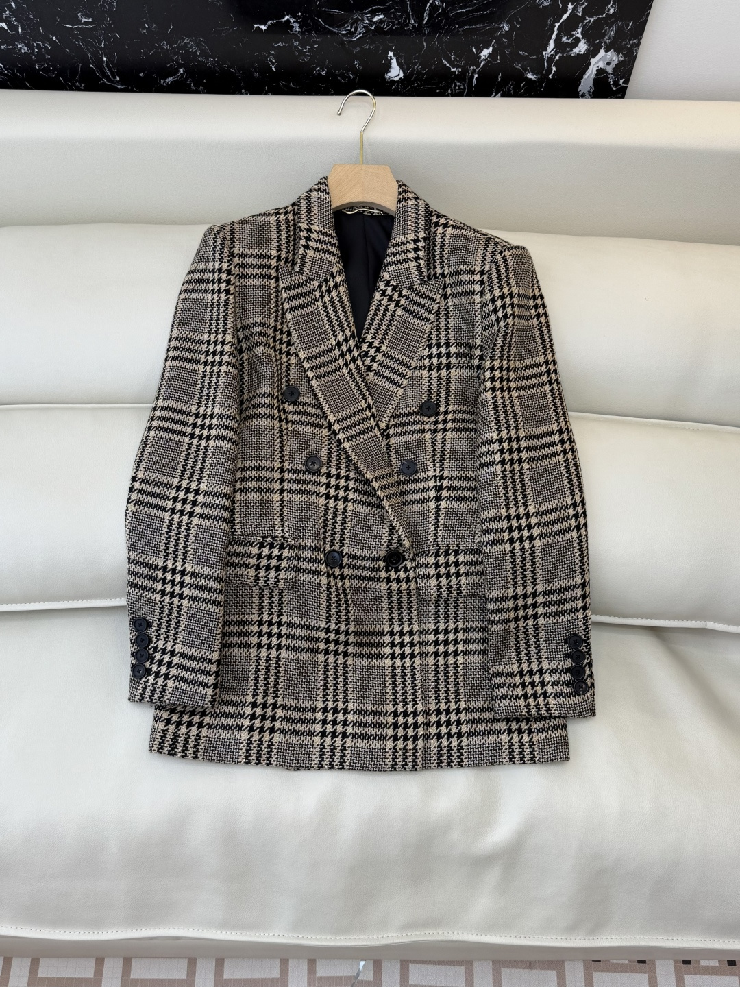 NO:656988,XZ0129#New blazer YSL plaid wool double-breasted long blazer SMLXL,,saint laurent,jackets & coats,business suit,alexander wang19860909XZ0129#新款西装外套 YSL 对格纹 羊毛 双排扣 长西装外套 SMLXL,,saint laurent,jackets & coats,business suit,alexander wang,Women's clothing