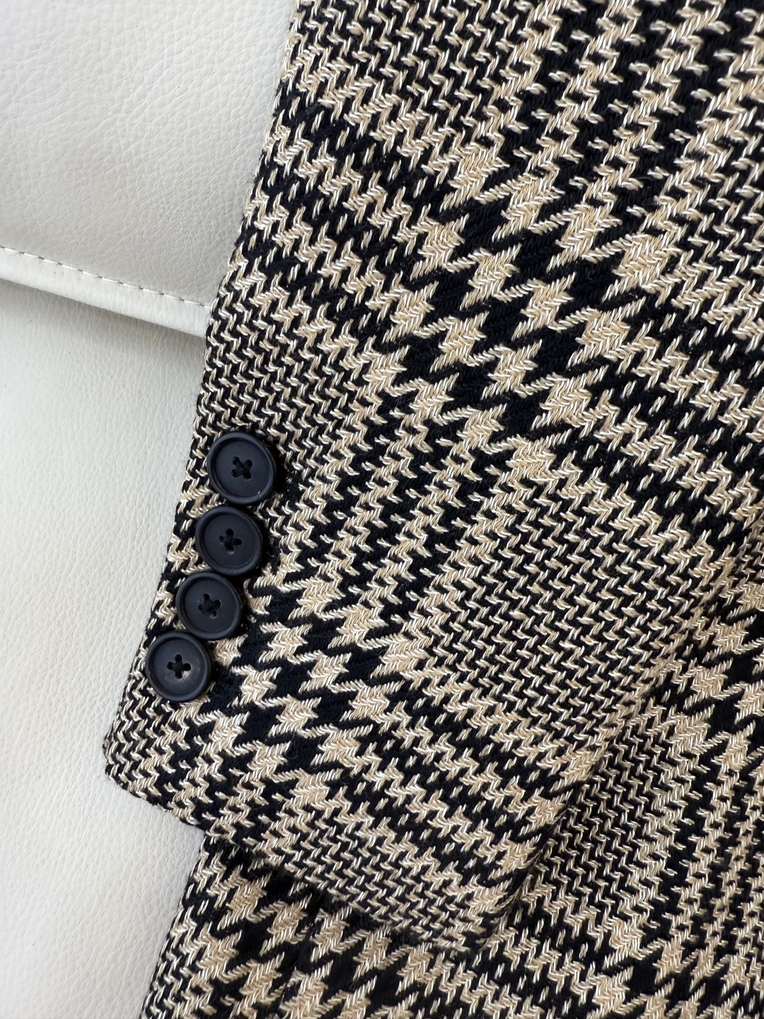 XZ0129#新款西装外套🌾YSL 对格纹 100% 羊毛 双排扣 长西装外套 SMLXL