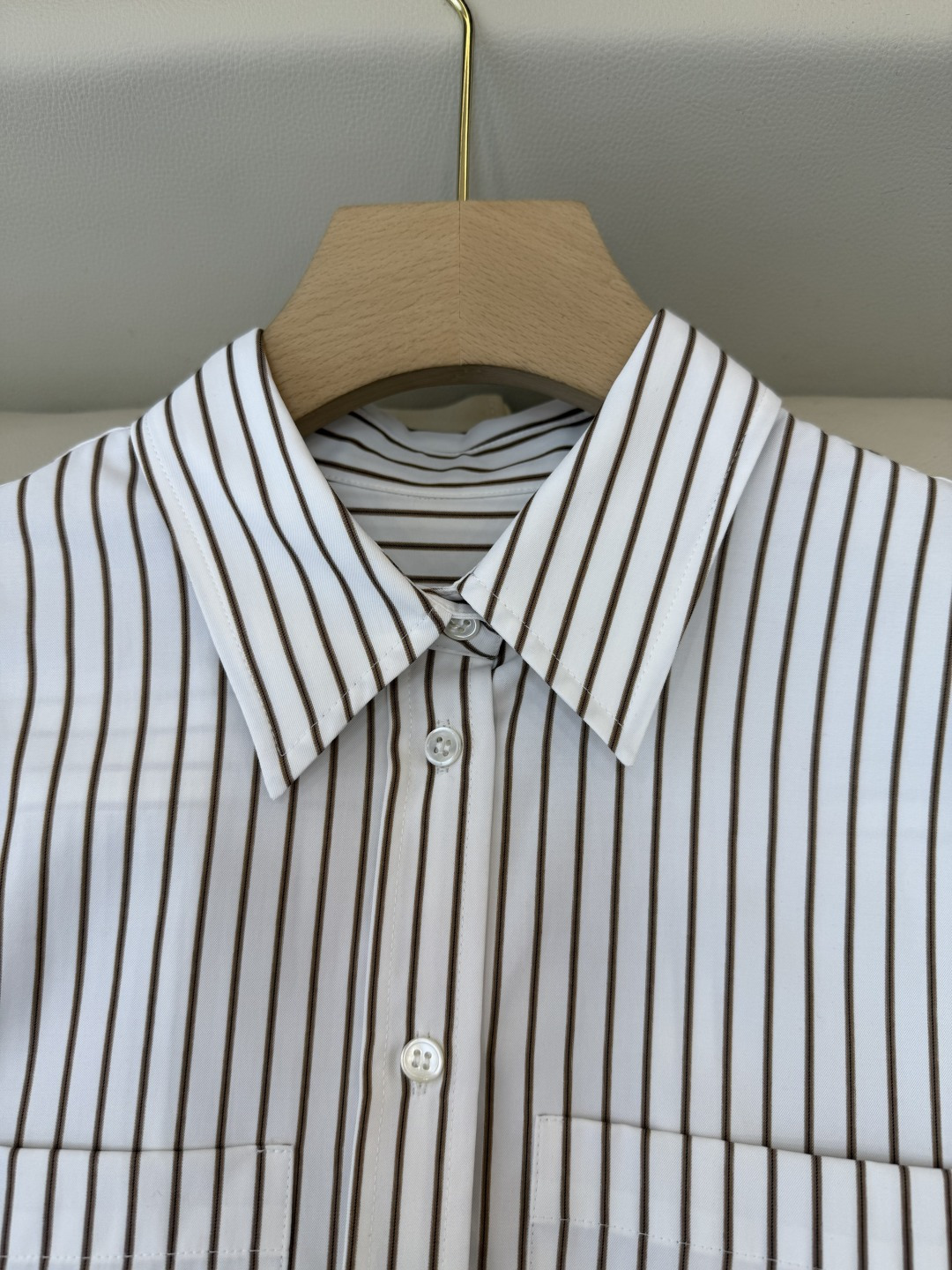 QD7956#新款衬衫🌾BC ⛓️链条装饰 条纹长袖衬衫 两色 36-42