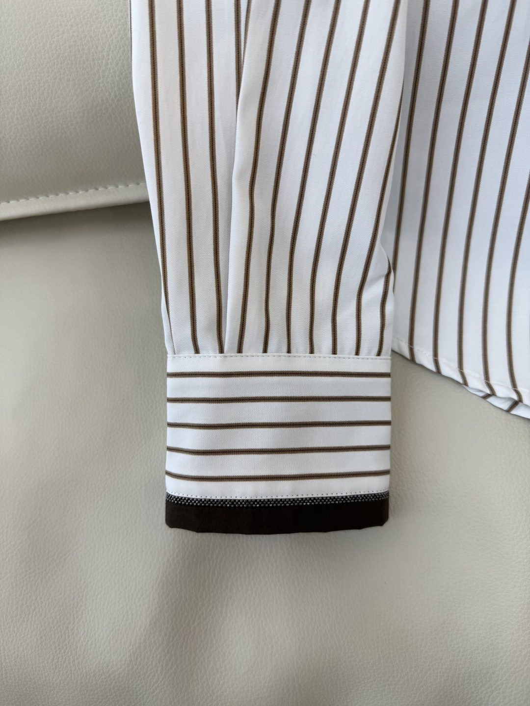 QD7956#新款衬衫🌾BC ⛓️链条装饰 条纹长袖衬衫 两色 36-42