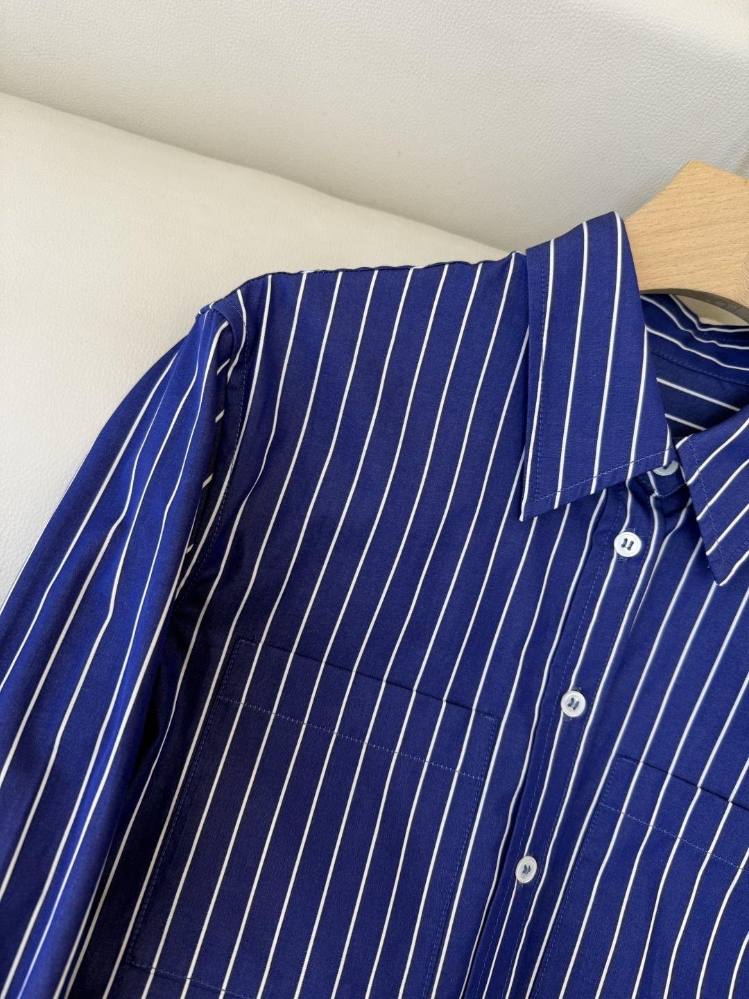 QD7956#新款衬衫🌾BC ⛓️链条装饰 条纹长袖衬衫 两色 36-42