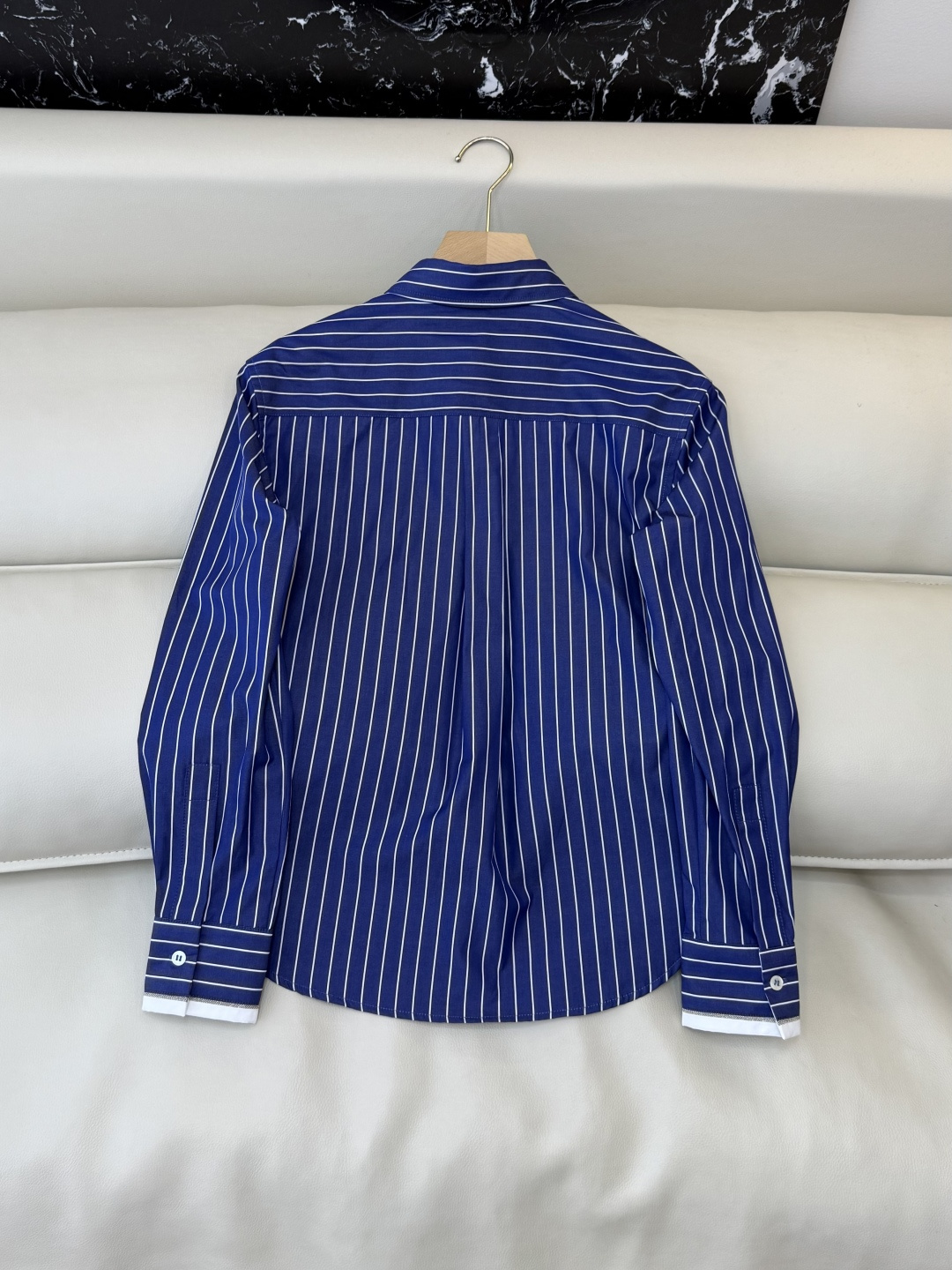 QD7956#新款衬衫🌾BC ⛓️链条装饰 条纹长袖衬衫 两色 36-42