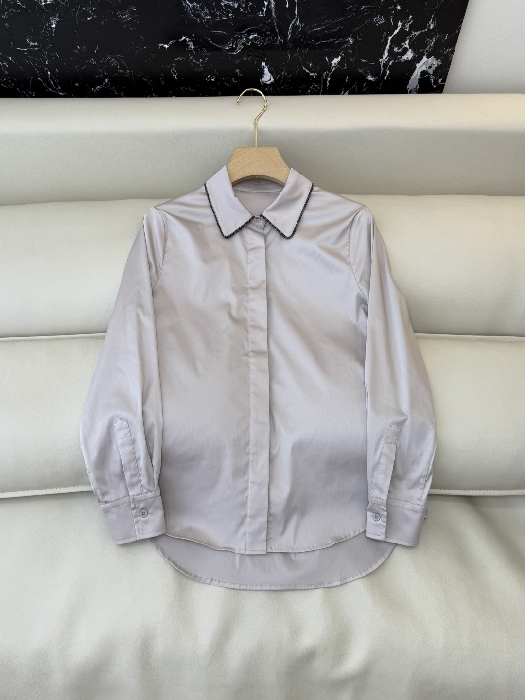 NO:657029,QD7948# new shirt BC cotton chain decorative collar long-sleeved shirt lotus root white SMLXL,,shirts, 19860909QD7948#新款衬衫 BC 棉 链条装饰领 长袖衬衫 藕色 白色 SMLXL,,shirts, ,Women's clothing