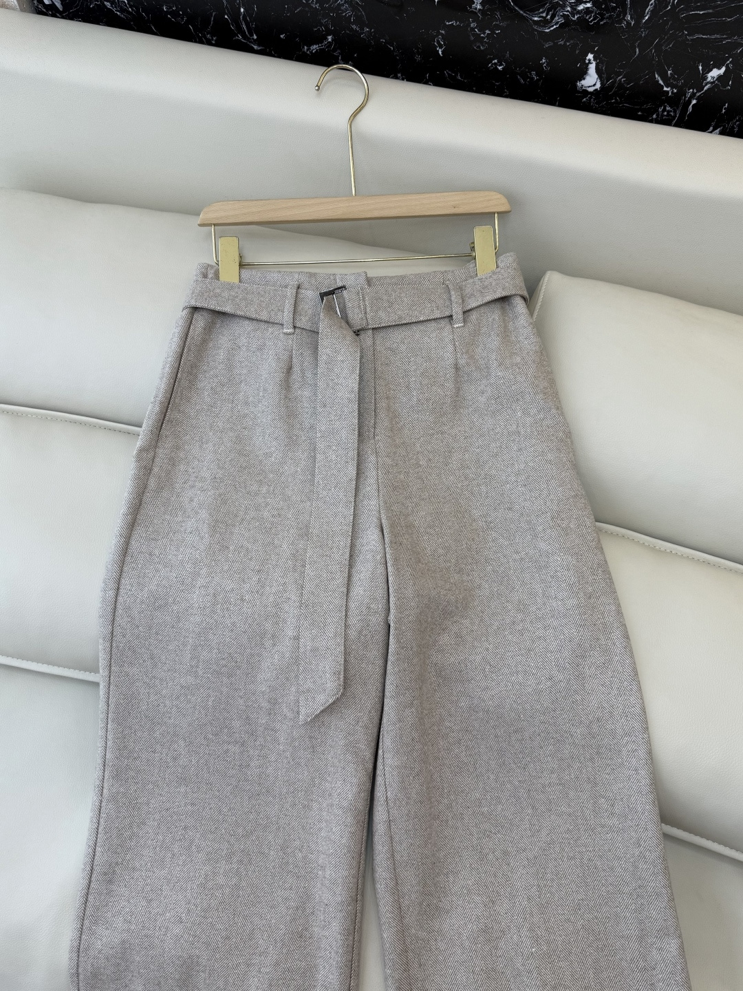 QD7957#新款裤子🌾BC 顶级版 51%羊毛 人字纹直筒裤 棕色 杏色 36-42