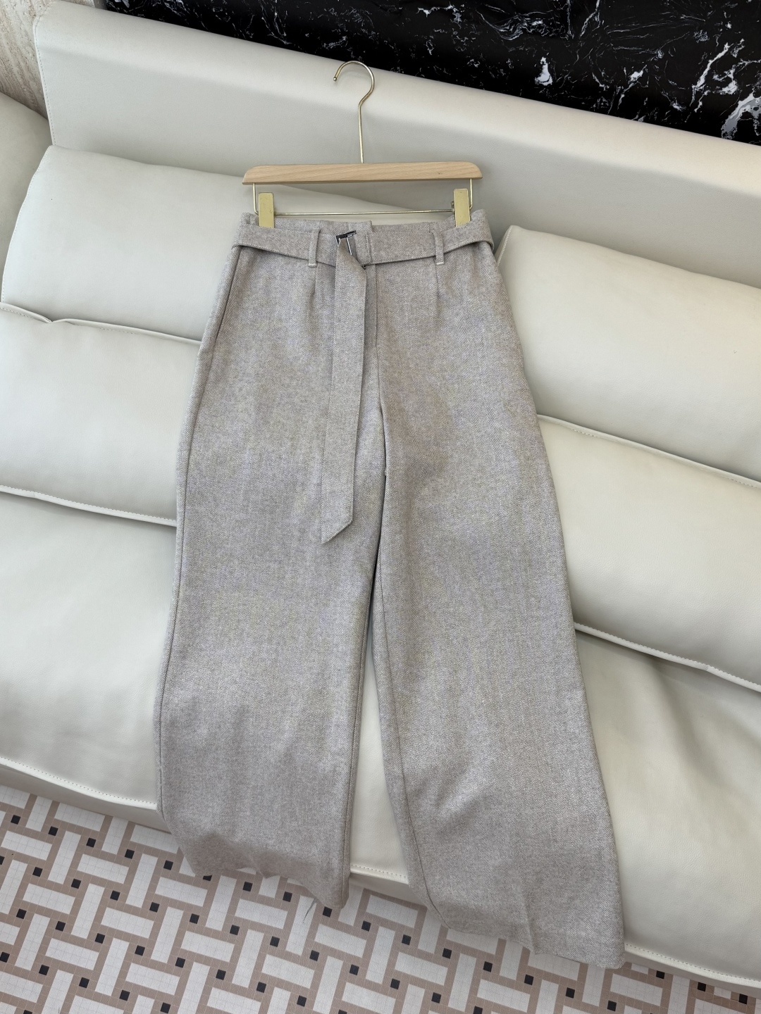 QD7957#新款裤子🌾BC 顶级版 51%羊毛 人字纹直筒裤 棕色 杏色 36-42